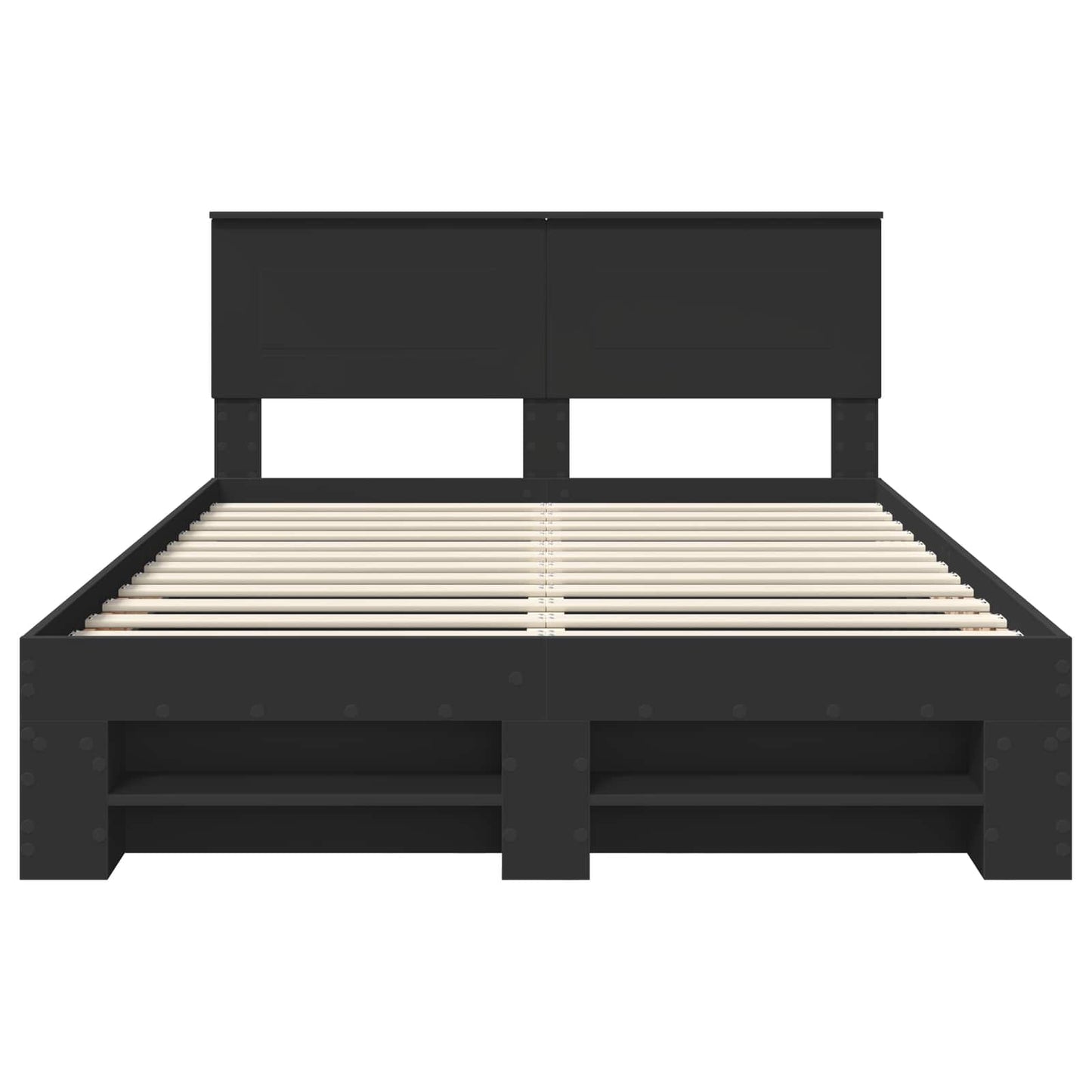 vidaXL Σκελετός Κρεβατιού Μαύρο 150 x 200 cm Επεξεργασμένο ξύλο
