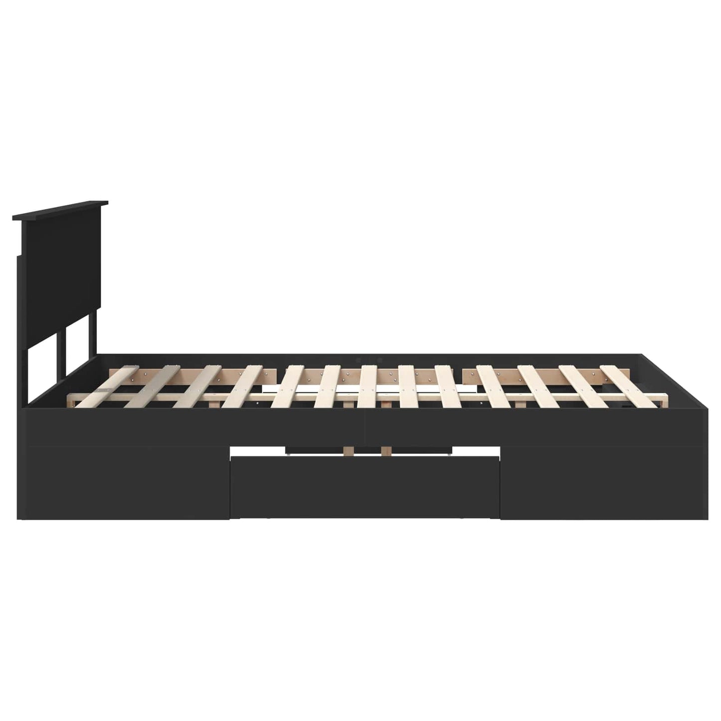 vidaXL Σκελετός Κρεβατιού Μαύρο 150 x 200 cm Επεξεργασμένο ξύλο