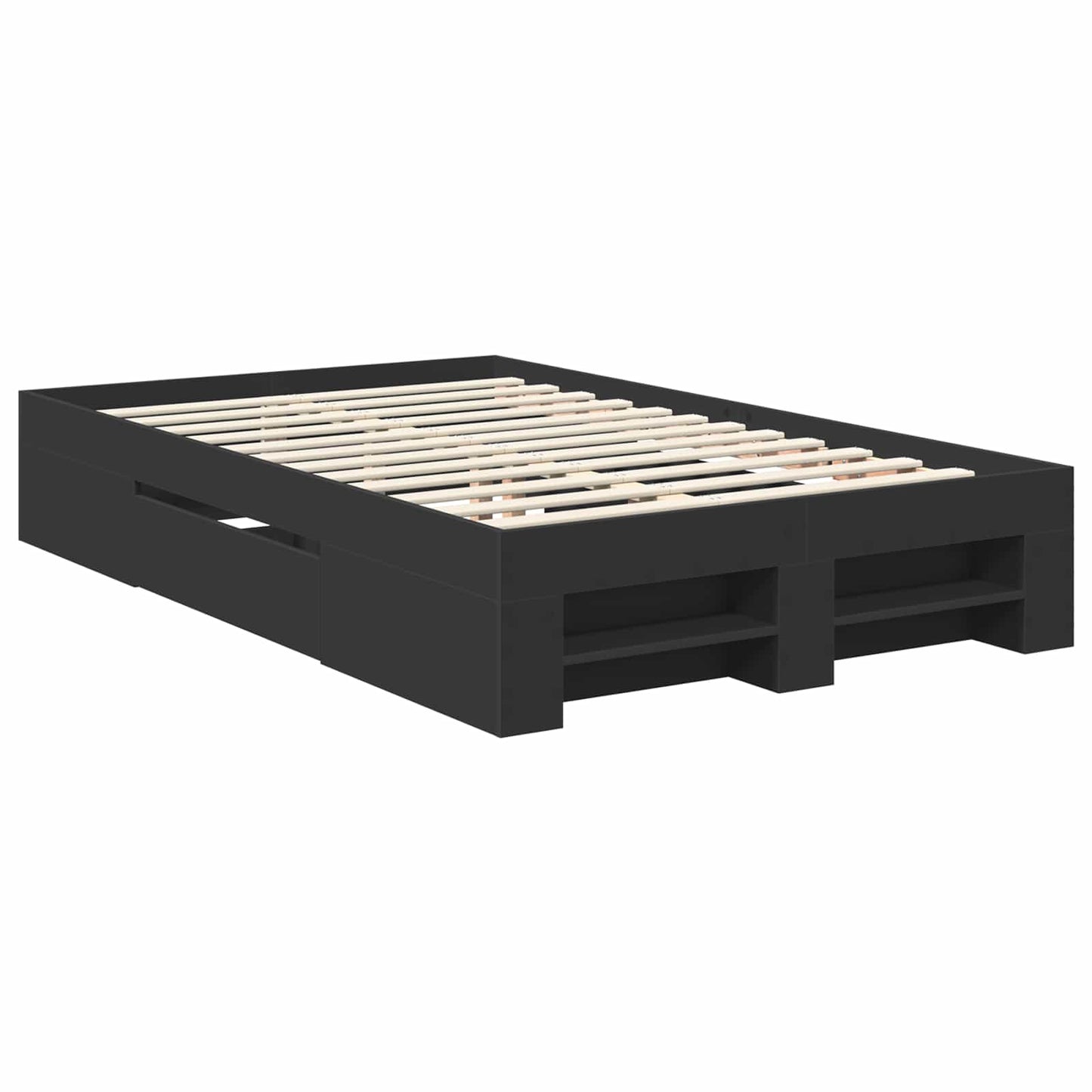 vidaXL Σκελετός Κρεβατιού Μαύρο 120 x 200 cm Επεξεργασμένο ξύλο