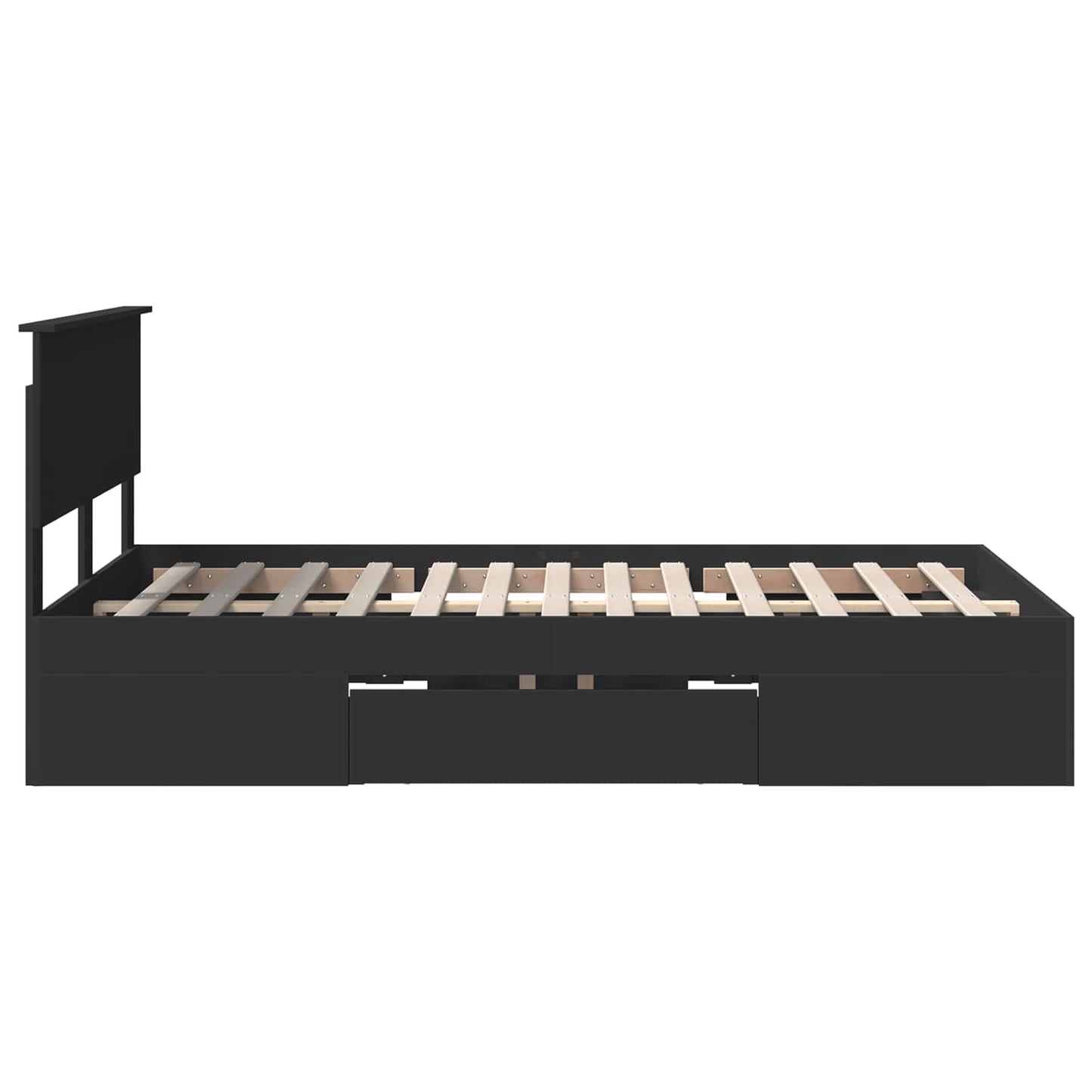 vidaXL Σκελετός Κρεβατιού Μαύρο 120 x 200 cm Επεξεργασμένο ξύλο