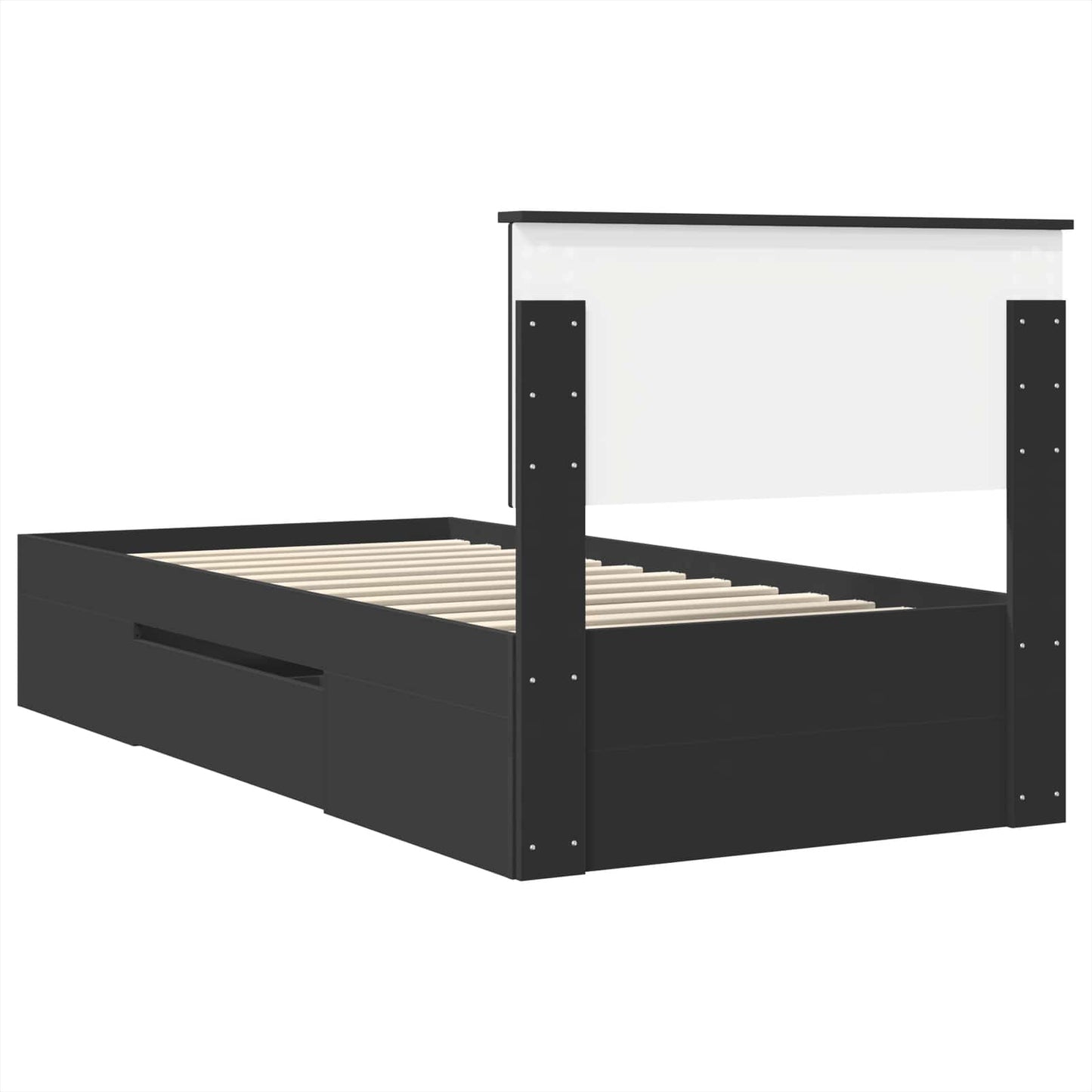 vidaXL Σκελετός Κρεβατιού Μαύρο 90 x 200 cm Επεξεργασμένο ξύλο
