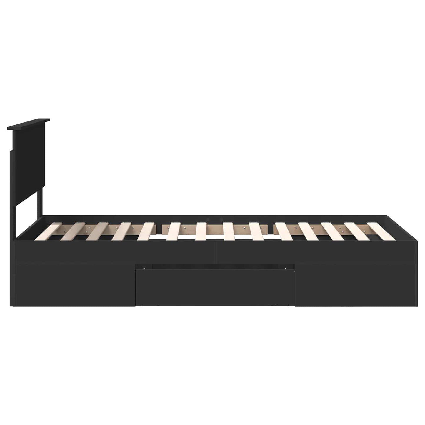 vidaXL Σκελετός Κρεβατιού Μαύρο 90 x 200 cm Επεξεργασμένο ξύλο