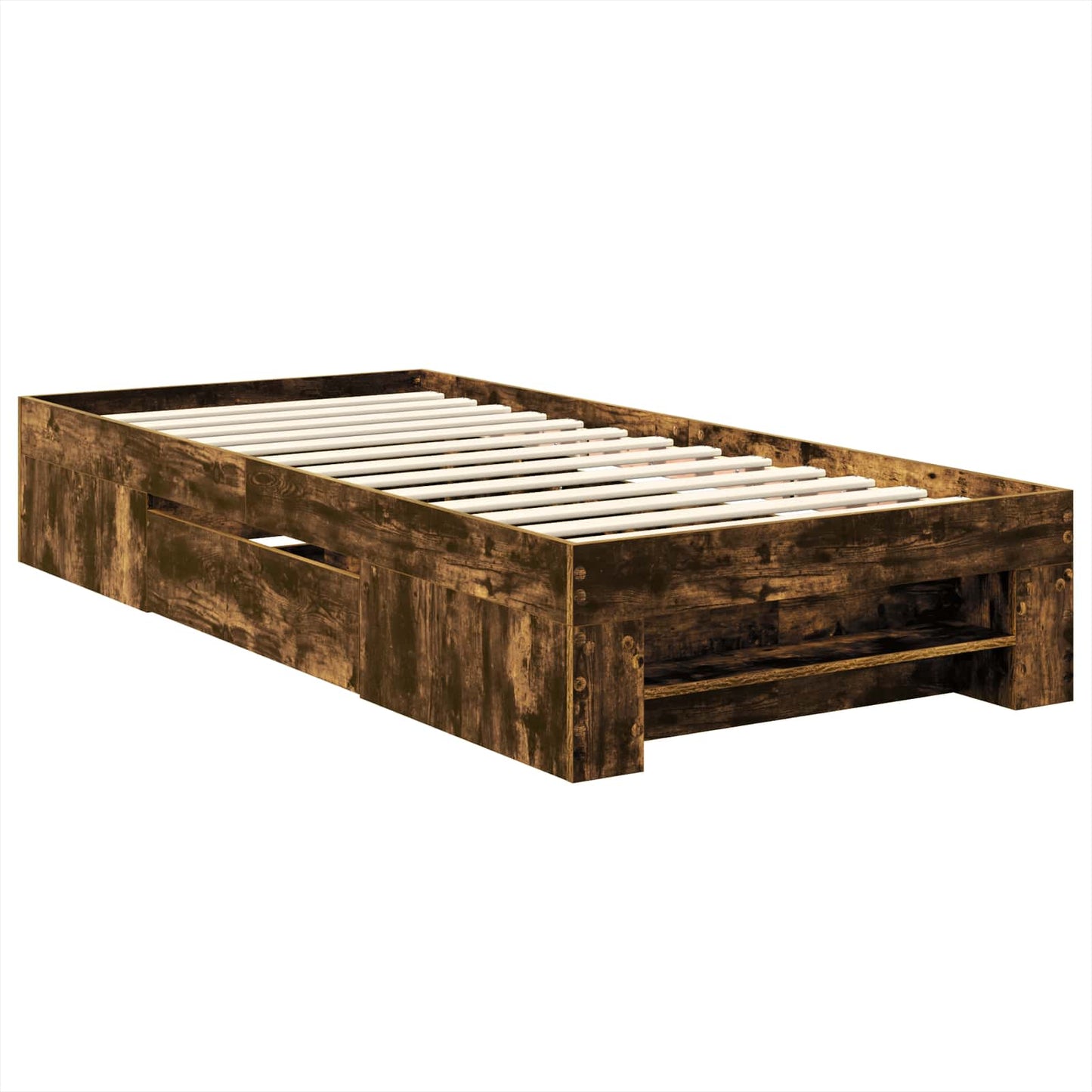 vidaXL Σκελετός Κρεβατιού Καπνιστό Δρύς 80 x 200 cm Επεξεργασμένο ξύλο