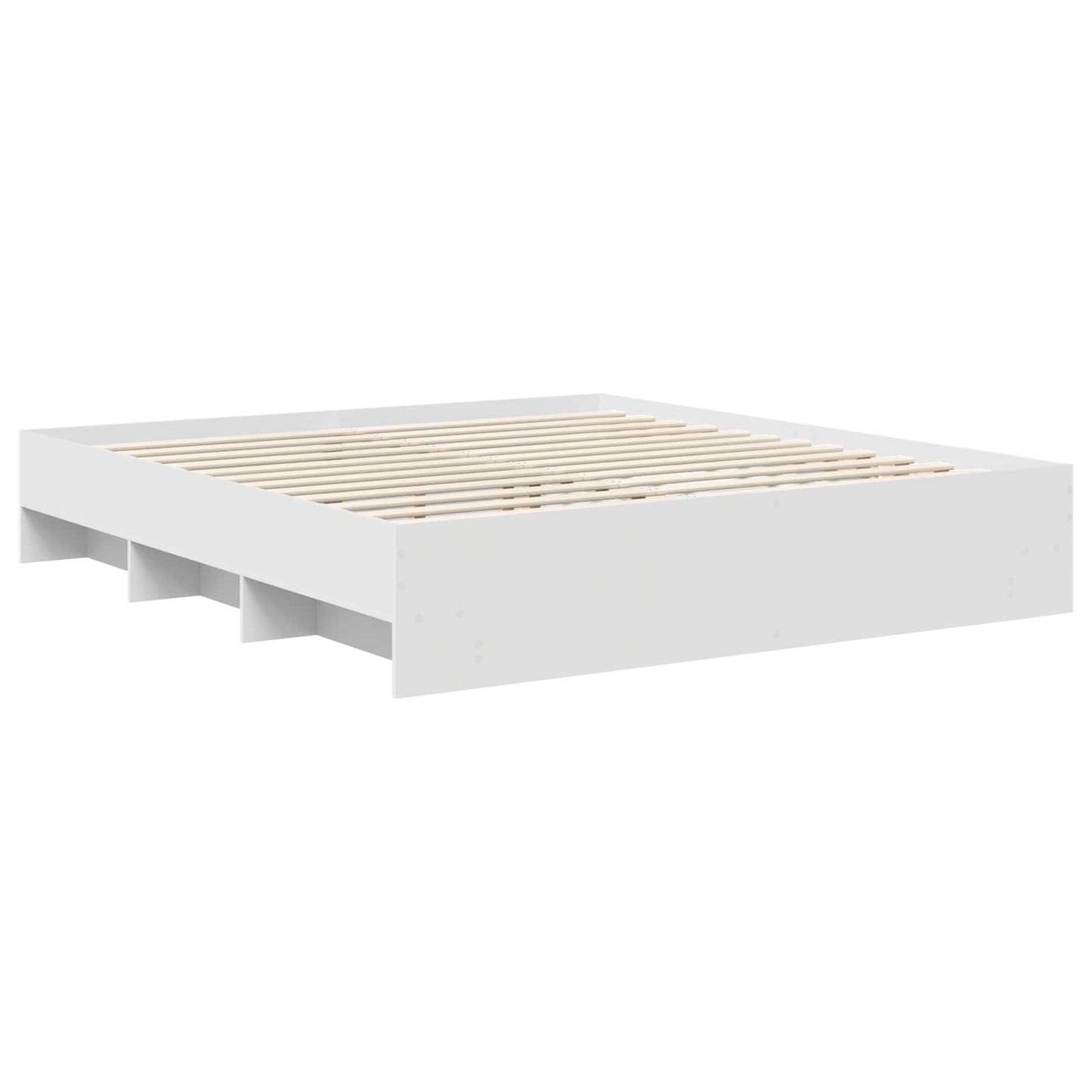 vidaXL Σκελετός Κρεβατιού Λευκό 200 x 200 cm Επεξεργασμένο ξύλο
