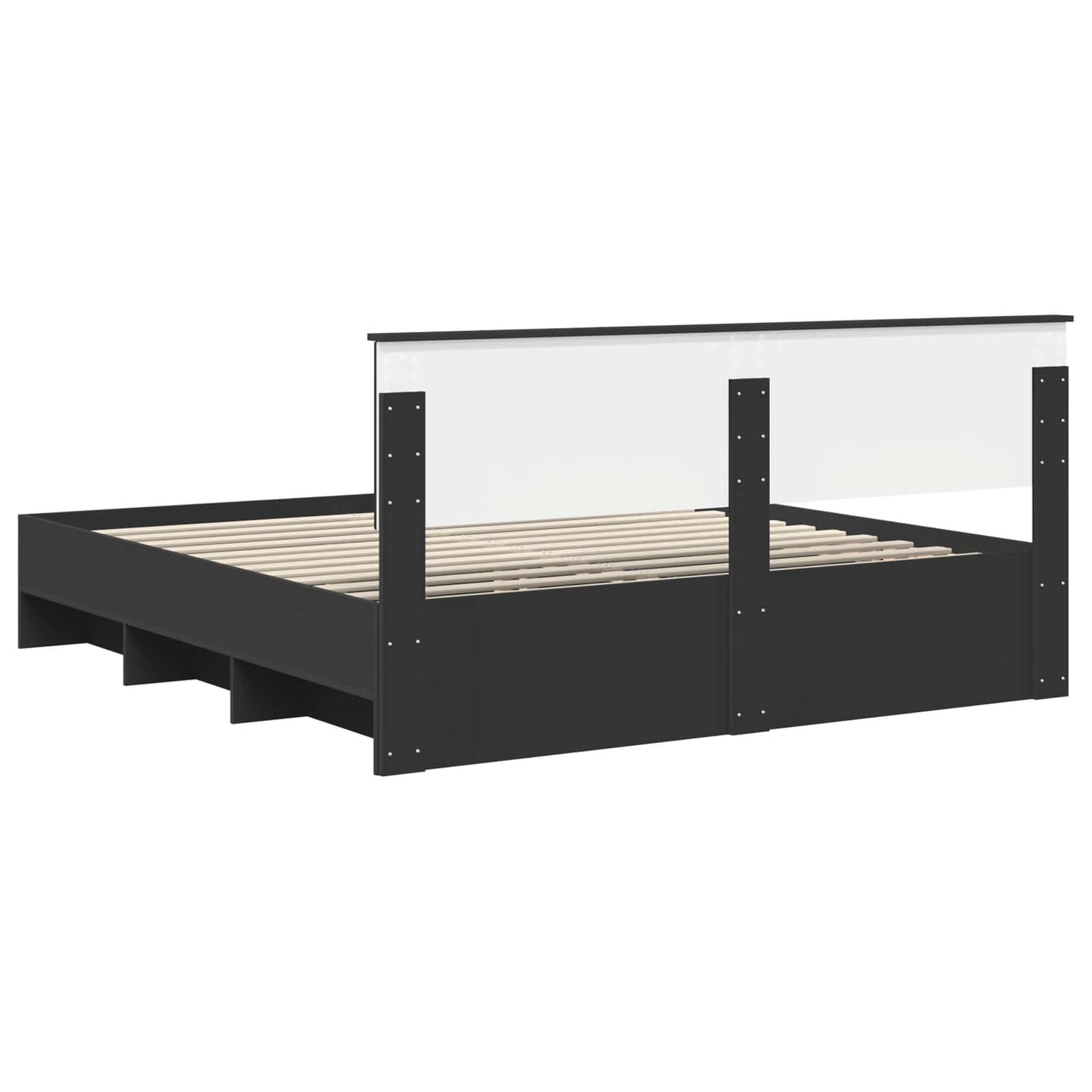 vidaXL Σκελετός Κρεβατιού Μαύρο 200 x 200 cm Επεξεργασμένο ξύλο