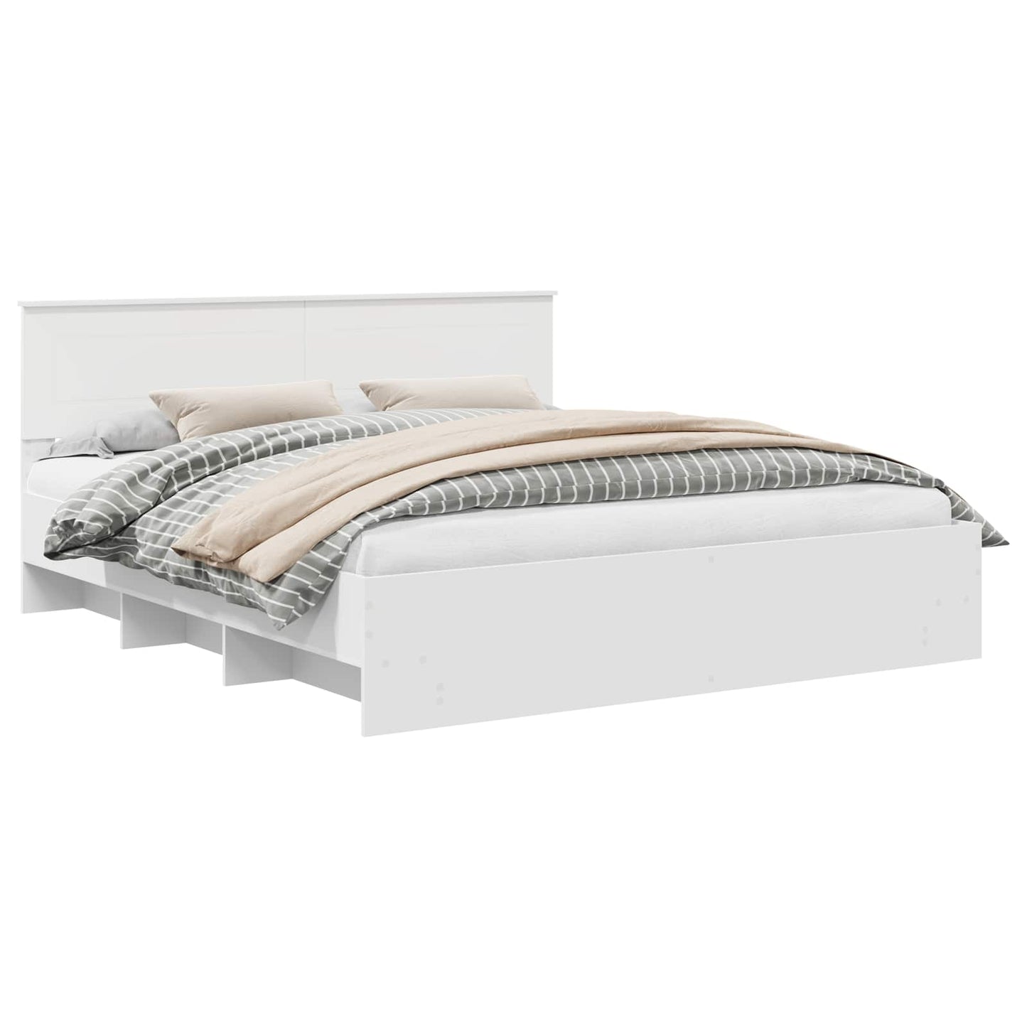 vidaXL Σκελετός Κρεβατιού Λευκό 180 x 200 cm Επεξεργασμένο ξύλο