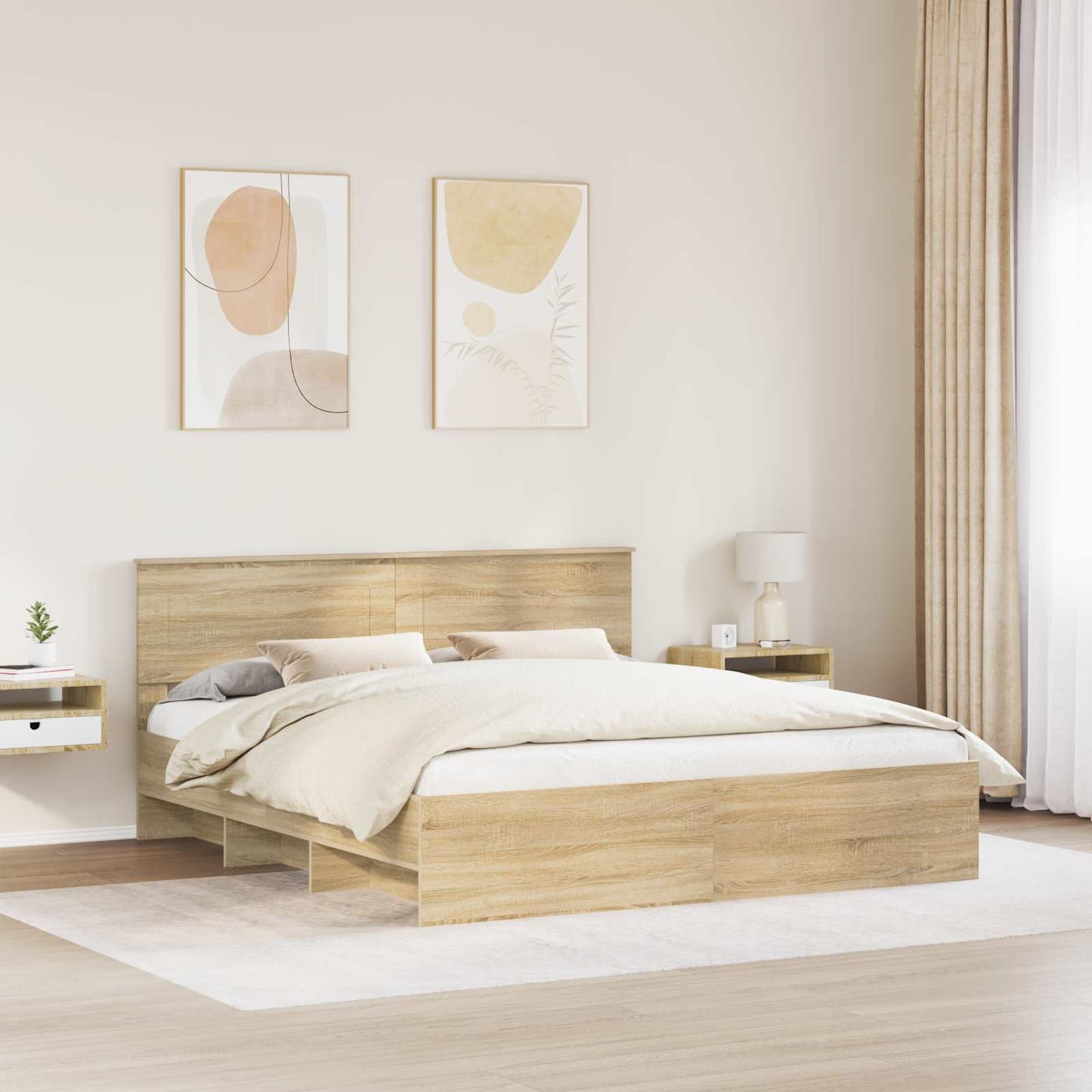 vidaXL Σκελετός Κρεβατιού Δρύς Sonoma 180 x 200 cm Επεξεργασμένο ξύλο