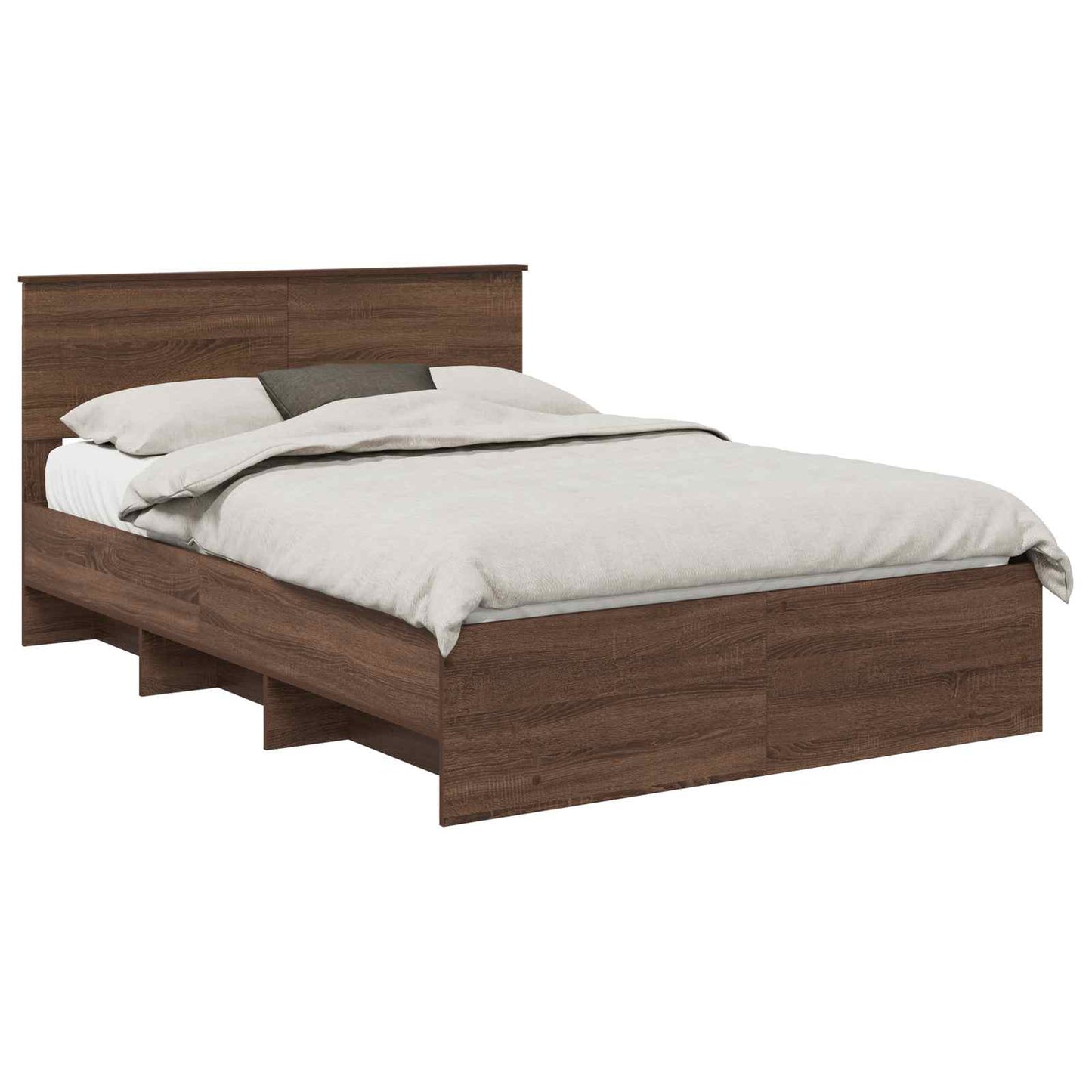 vidaXL Σκελετός Κρεβατιού Καφέ δρυς 150 x 200 cm Επεξεργασμένο ξύλο