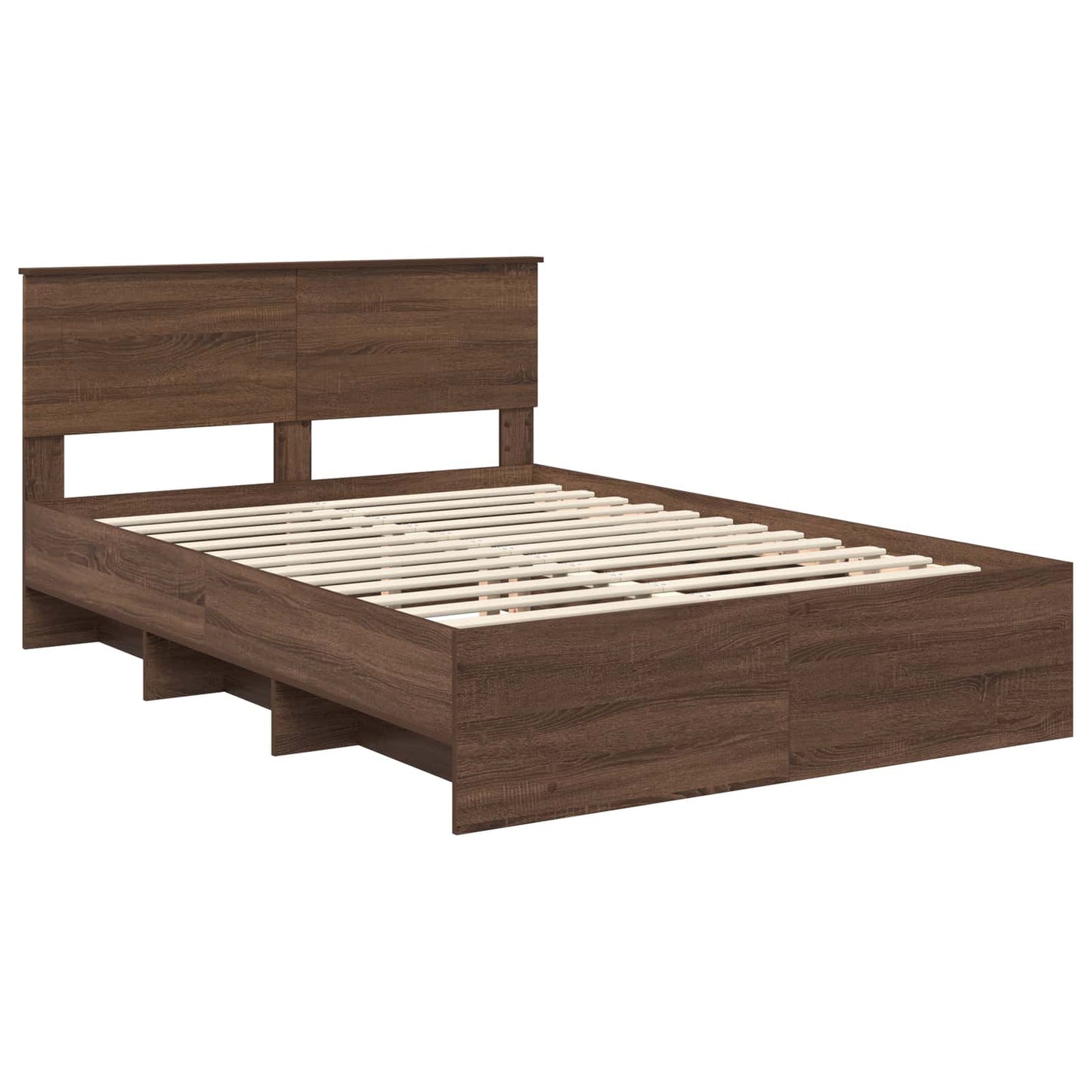vidaXL Σκελετός Κρεβατιού Καφέ δρυς 150 x 200 cm Επεξεργασμένο ξύλο