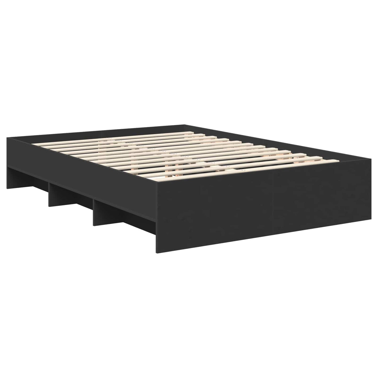 vidaXL Σκελετός Κρεβατιού Μαύρο 140 x 200 cm Επεξεργασμένο ξύλο