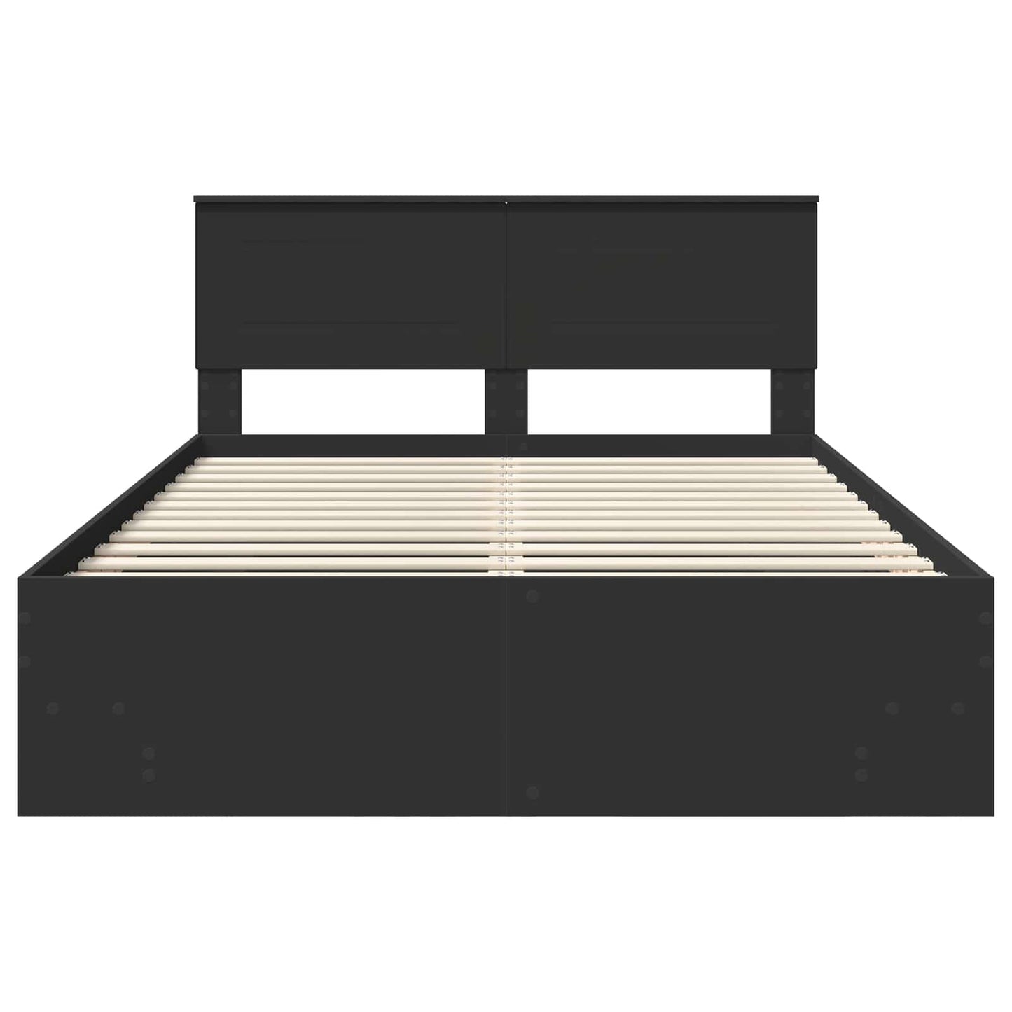 vidaXL Σκελετός Κρεβατιού Μαύρο 140 x 200 cm Επεξεργασμένο ξύλο