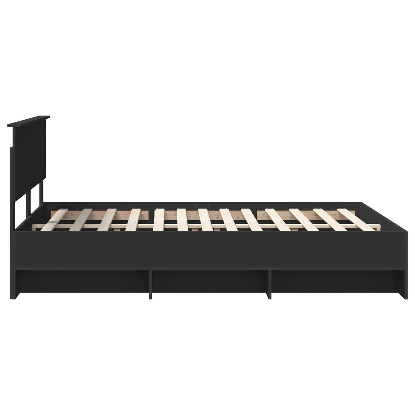 vidaXL Σκελετός Κρεβατιού Μαύρο 140 x 200 cm Επεξεργασμένο ξύλο
