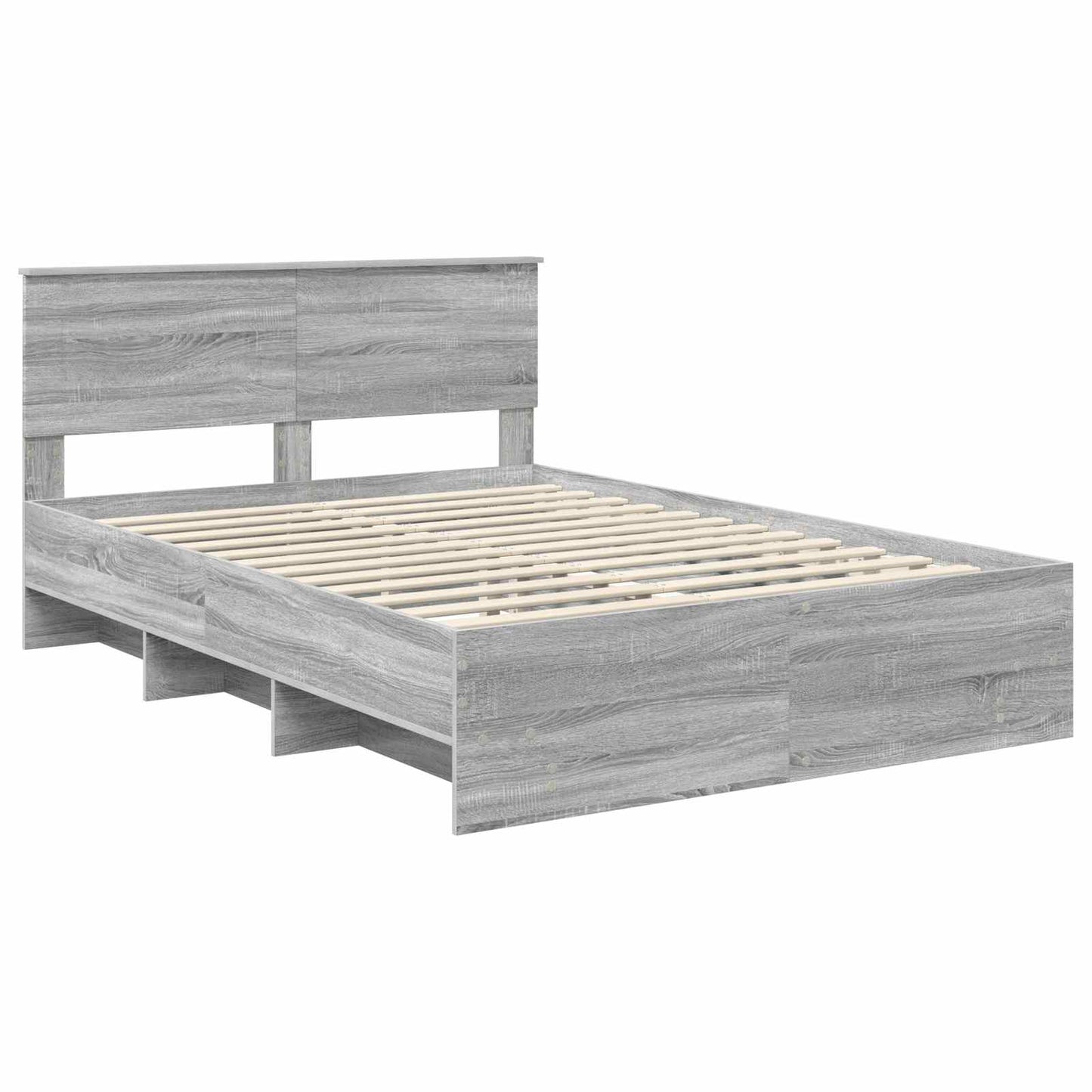 vidaXL Σκελετός Κρεβατιού με κεφαλάρι Γκρίζο Σονομα 140 x 200 cm