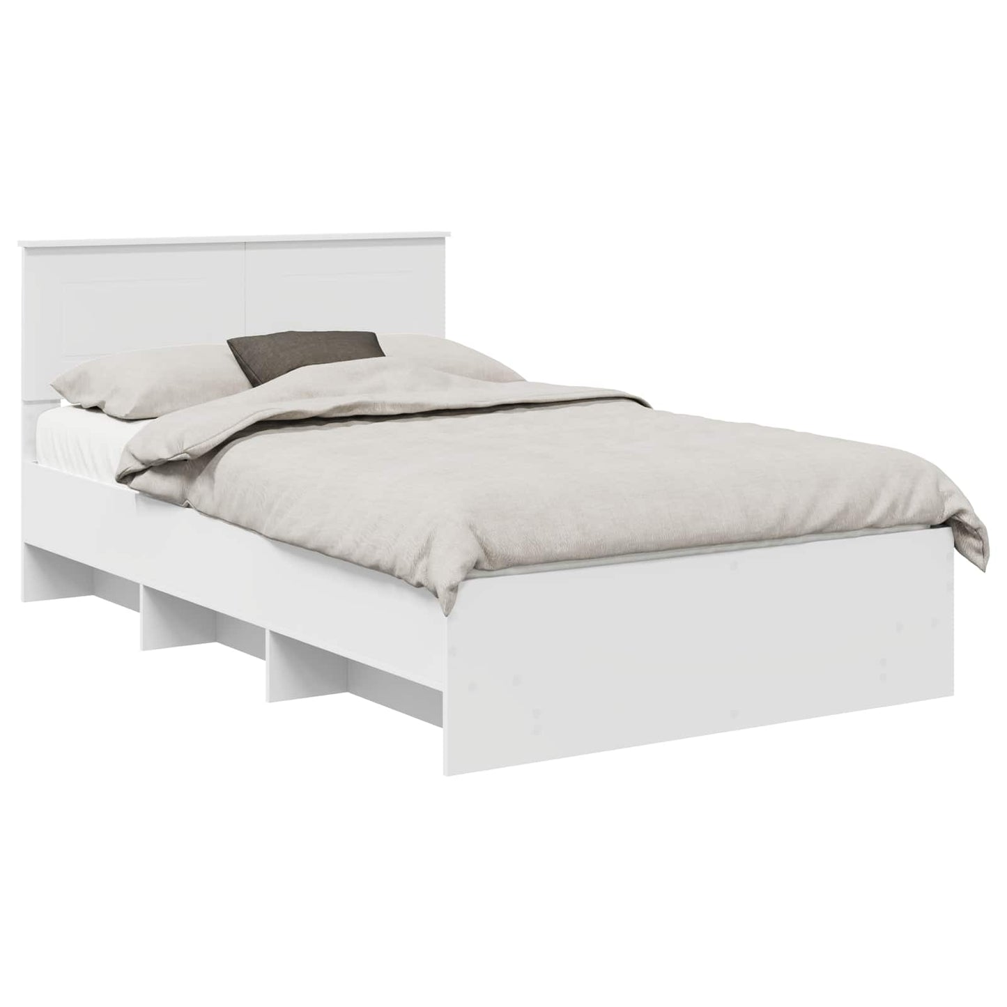 vidaXL Σκελετός Κρεβατιού Λευκό 137 x 203 εκ. Επεξεργασμένο ξύλο