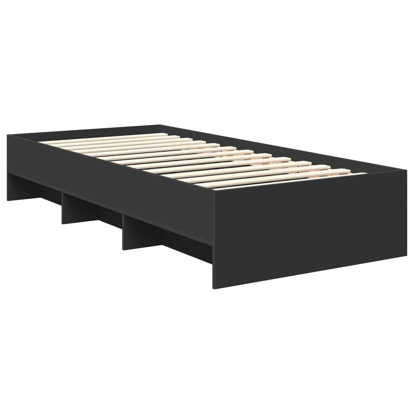 vidaXL Σκελετός Κρεβατιού Μαύρο 90 x 200 cm Επεξεργασμένο ξύλο