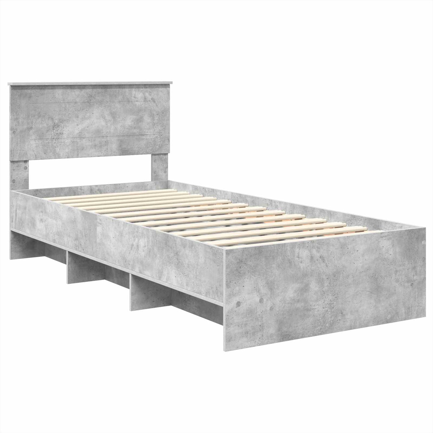 vidaXL Σκελετός Κρεβατιού με κεφαλάρι Σκυρόδεμα Γκρι 90 x 200 cm