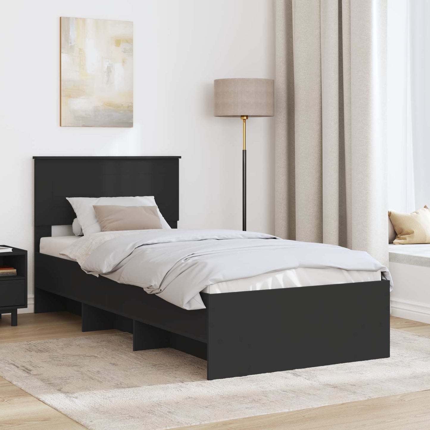 vidaXL Σκελετός Κρεβατιού Μαύρο 80 x 200 cm Επεξεργασμένο ξύλο
