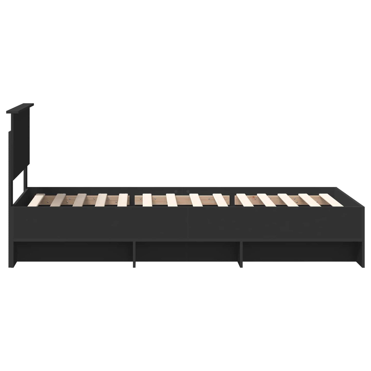 vidaXL Σκελετός Κρεβατιού Μαύρο 80 x 200 cm Επεξεργασμένο ξύλο