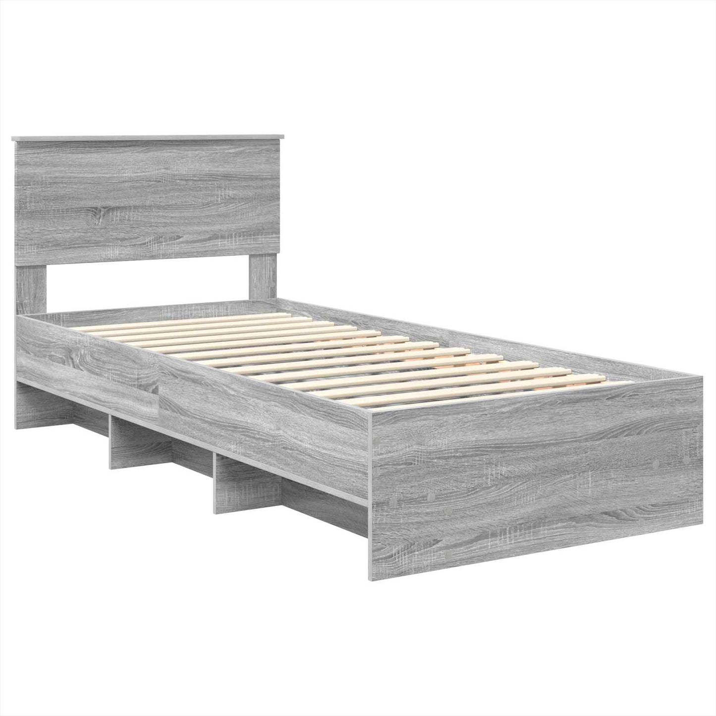 vidaXL Σκελετός Κρεβατιού Γκρίζο Σονομα 80 x 200 cm Επεξεργασμένο ξύλο
