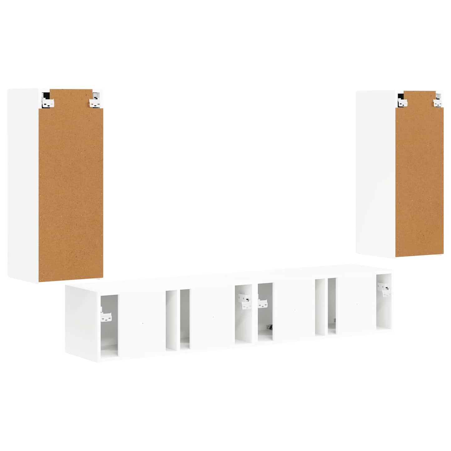 vidaXL Σετ τοίχου για τηλεόραση 4 pcs Λευκό Επεξεργασμένο ξύλο