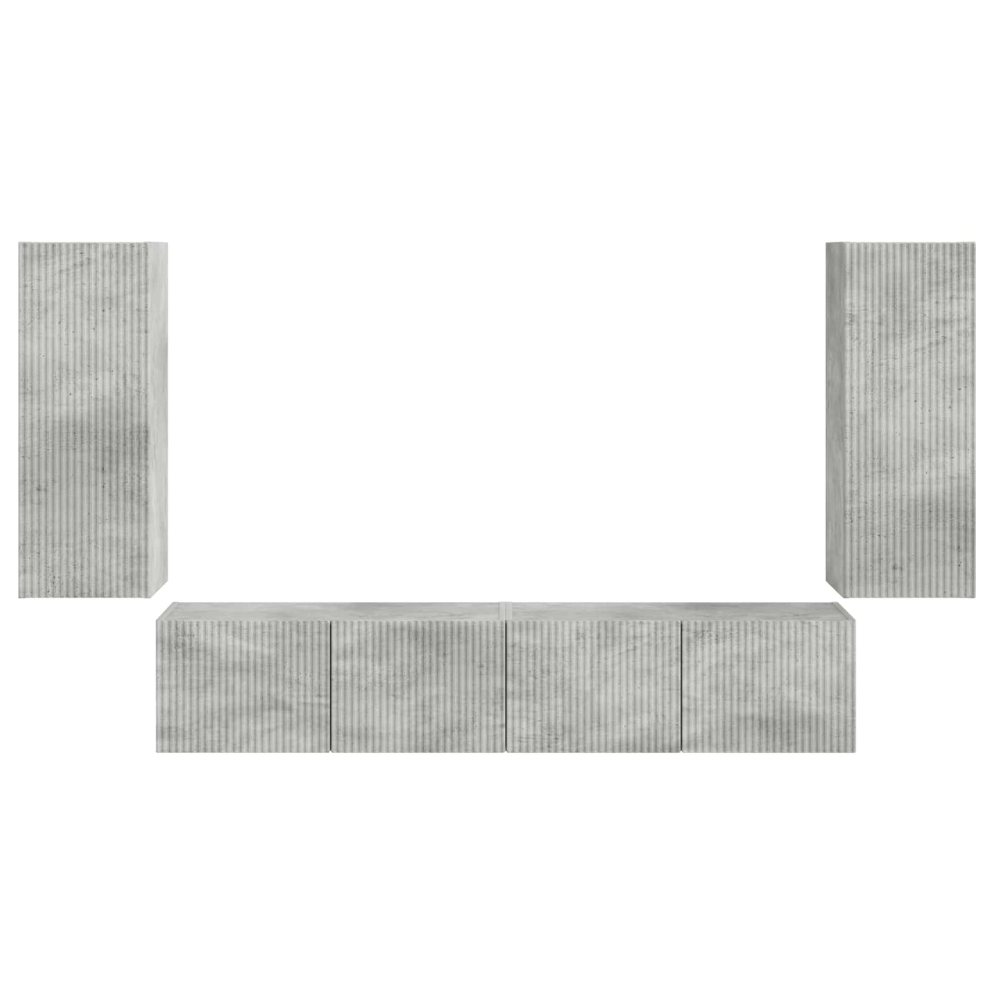 vidaXL Σετ τοίχου για τηλεόραση Επιτοίχιο 4 pcs Σκυρόδεμα Γκρι