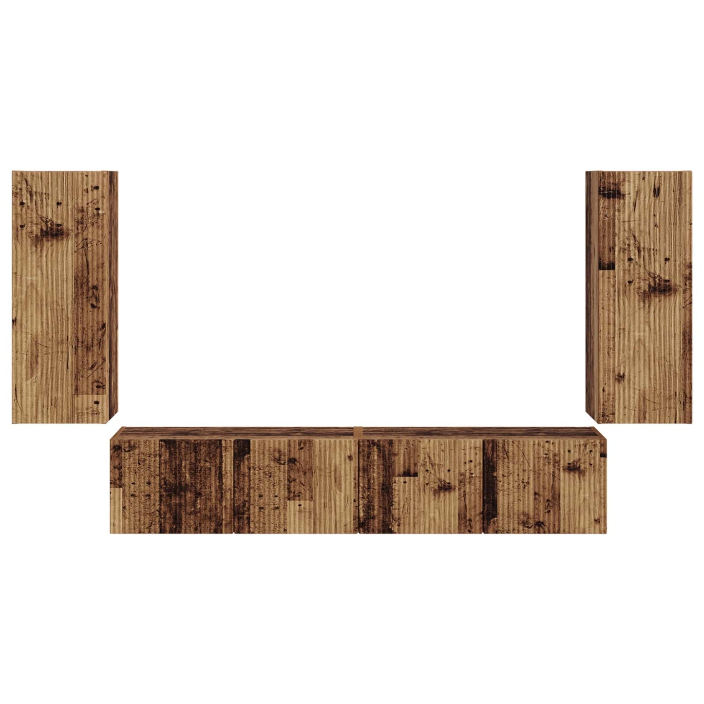 vidaXL Σετ τοίχου για τηλεόραση 4 pcs Παλιό ξύλο Επεξεργασμένο ξύλο