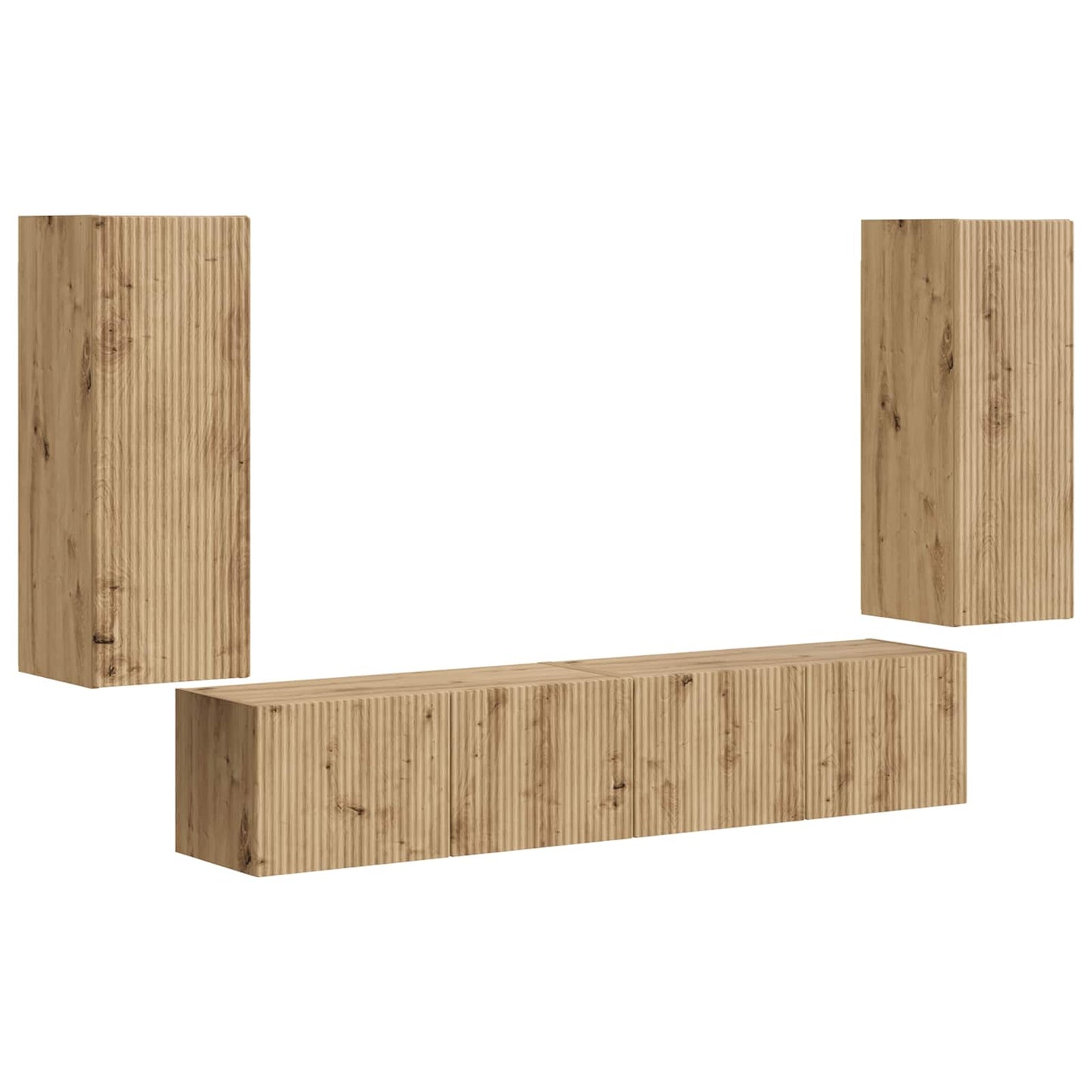 vidaXL Σετ τοίχου για τηλεόραση 4 pcs Artisan Oak Επεξεργασμένο ξύλο