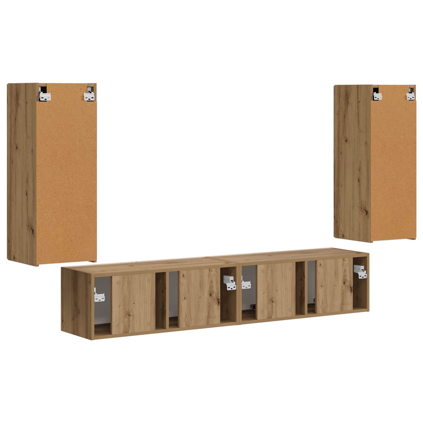 vidaXL Σετ τοίχου για τηλεόραση 4 pcs Artisan Oak Επεξεργασμένο ξύλο