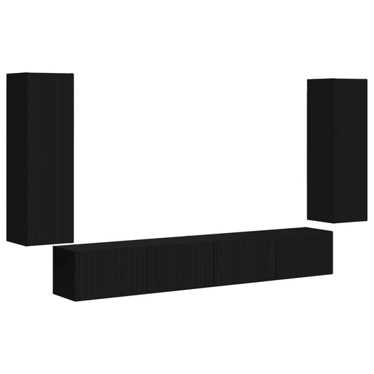 vidaXL Επιτοίχιο 4 pcs Μαύρο