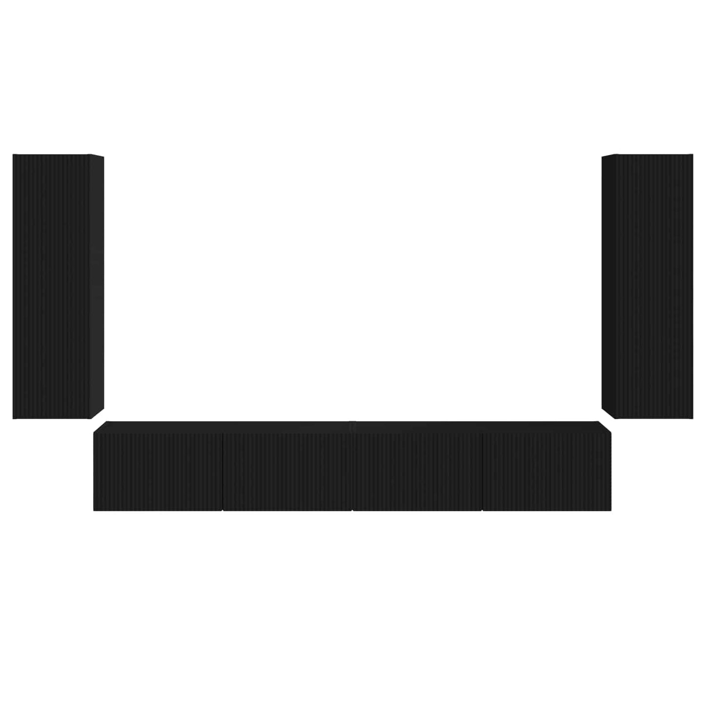 vidaXL Επιτοίχιο 4 pcs Μαύρο