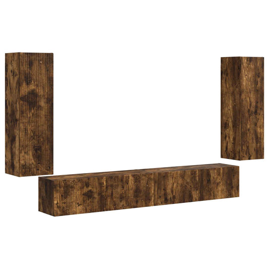 vidaXL Επιτοίχιο 4 pcs Καπνιστό Δρύς