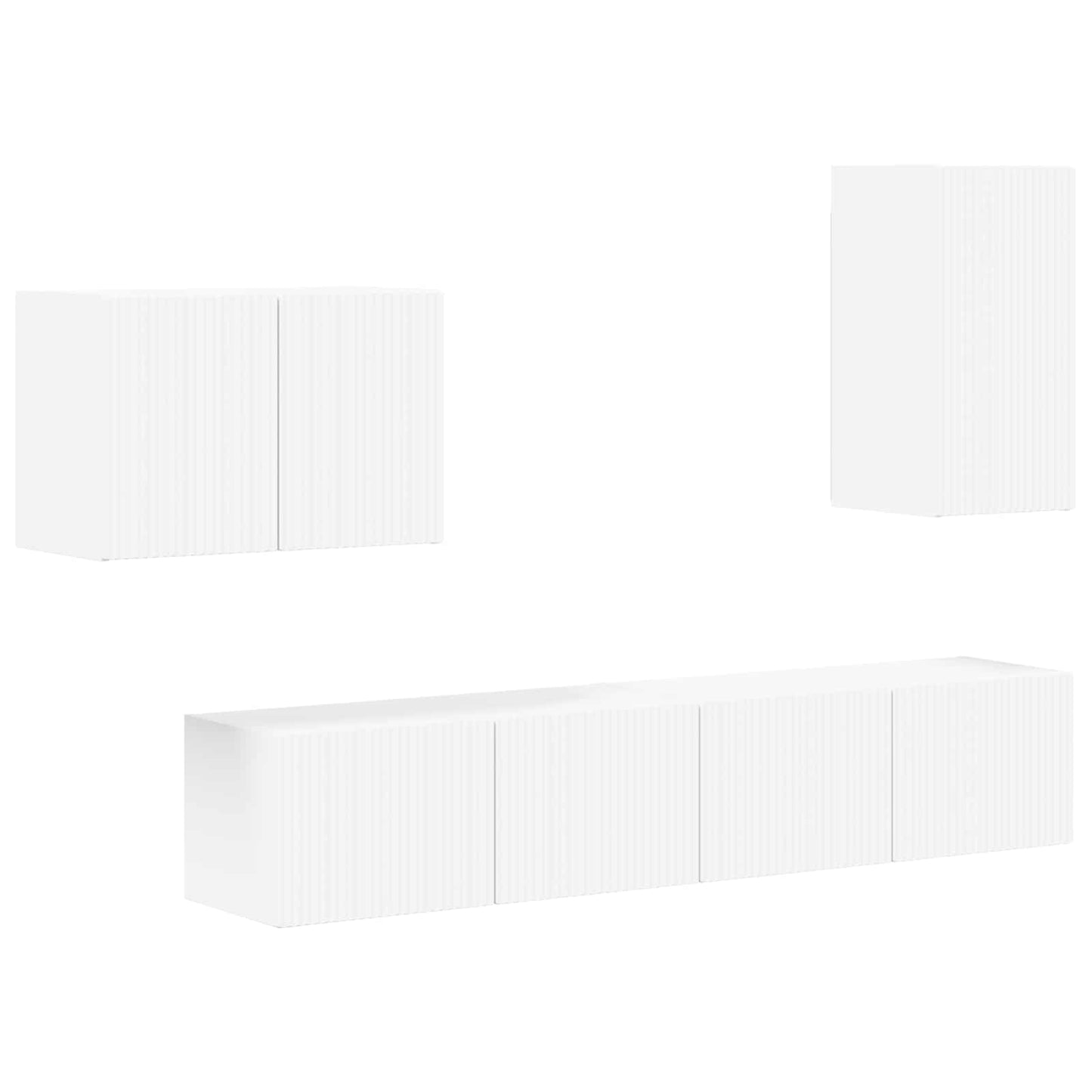 vidaXL Σετ τοίχου για τηλεόραση 4 pcs Λευκό Επεξεργασμένο ξύλο