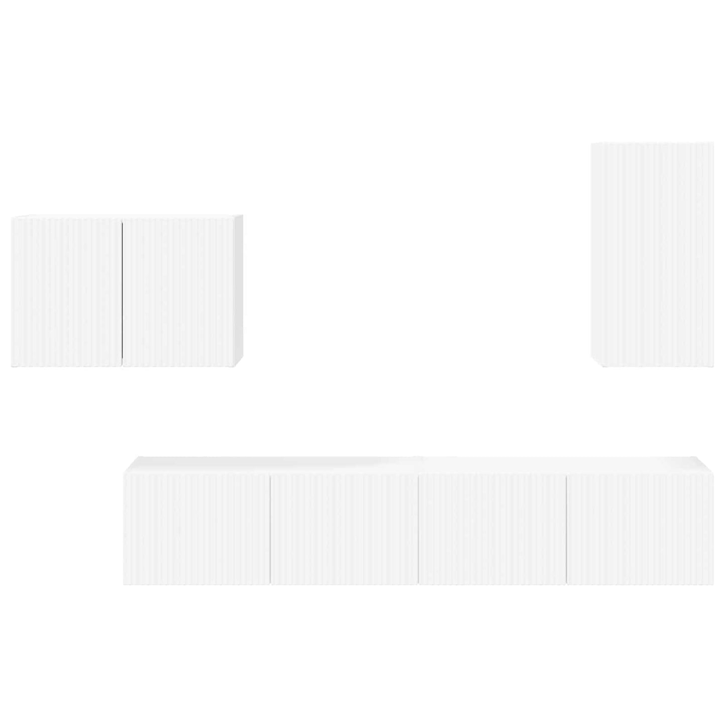 vidaXL Σετ τοίχου για τηλεόραση 4 pcs Λευκό Επεξεργασμένο ξύλο