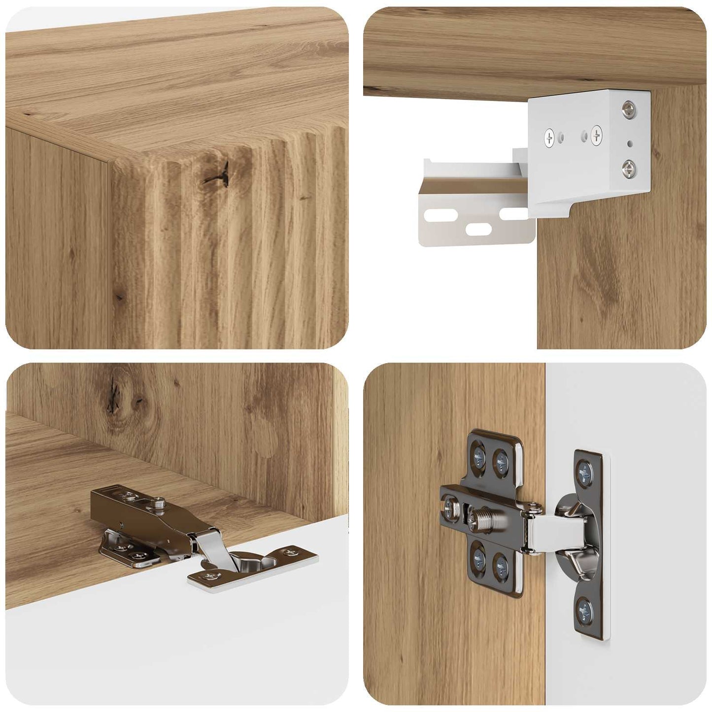 vidaXL Σετ τοίχου για τηλεόραση 4 pcs Artisan Oak Επεξεργασμένο ξύλο