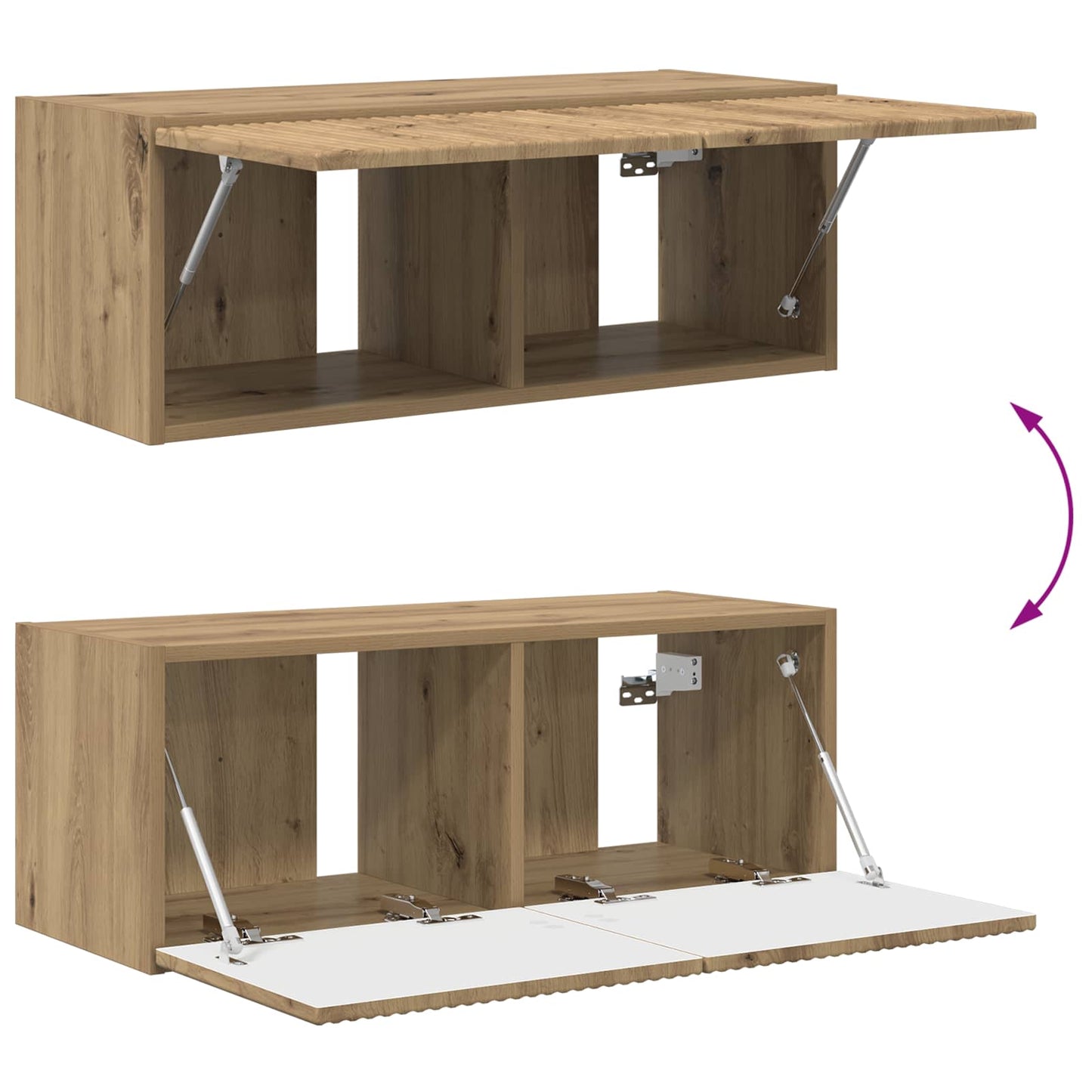 vidaXL Σετ τοίχου για τηλεόραση 4 pcs Artisan Oak Επεξεργασμένο ξύλο