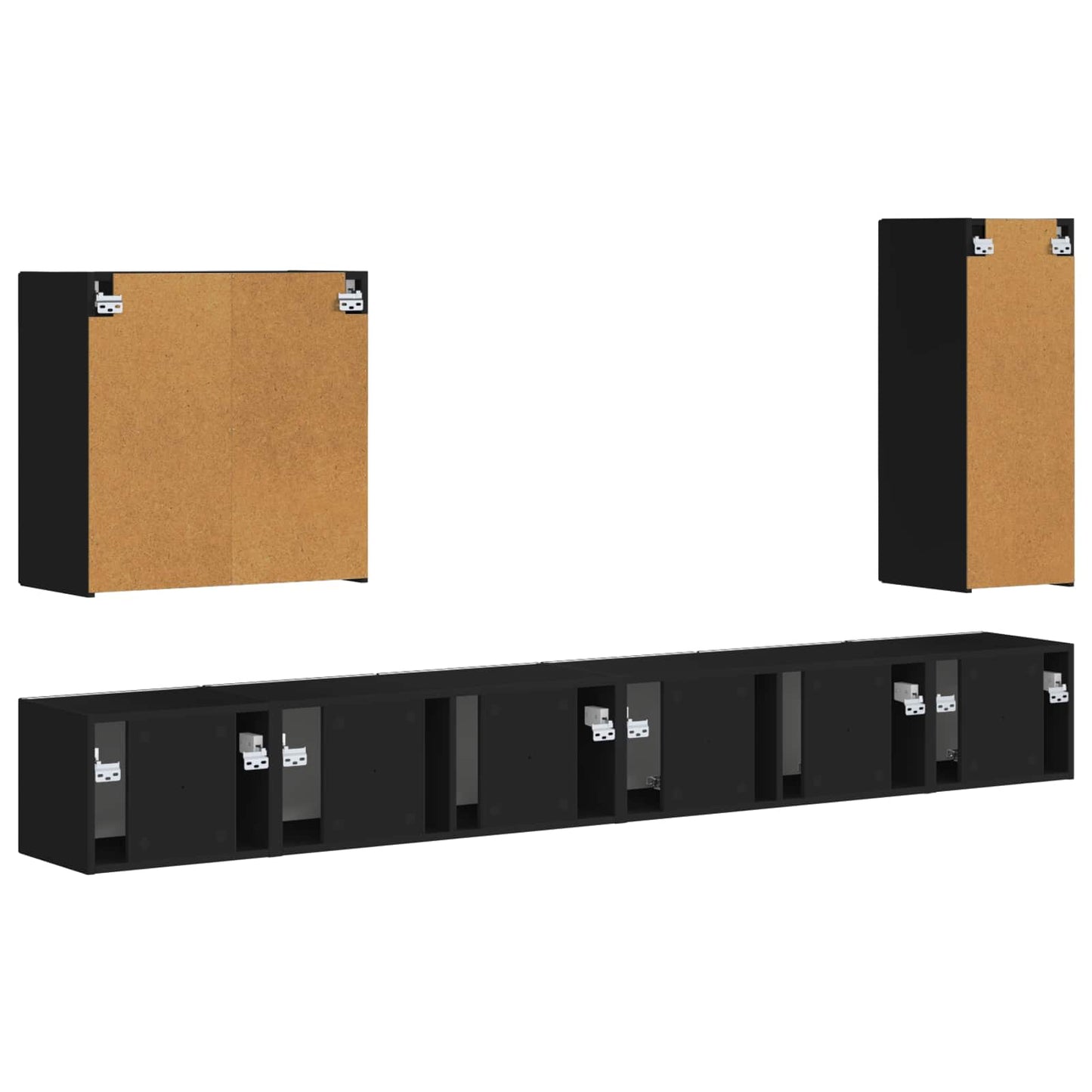 vidaXL Επιτοίχιο 6 pcs Μαύρο