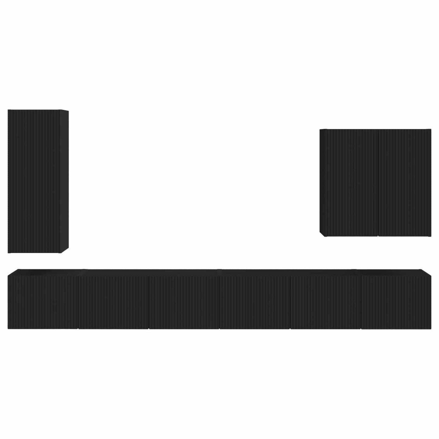 vidaXL Επιτοίχιο 6 pcs Μαύρο