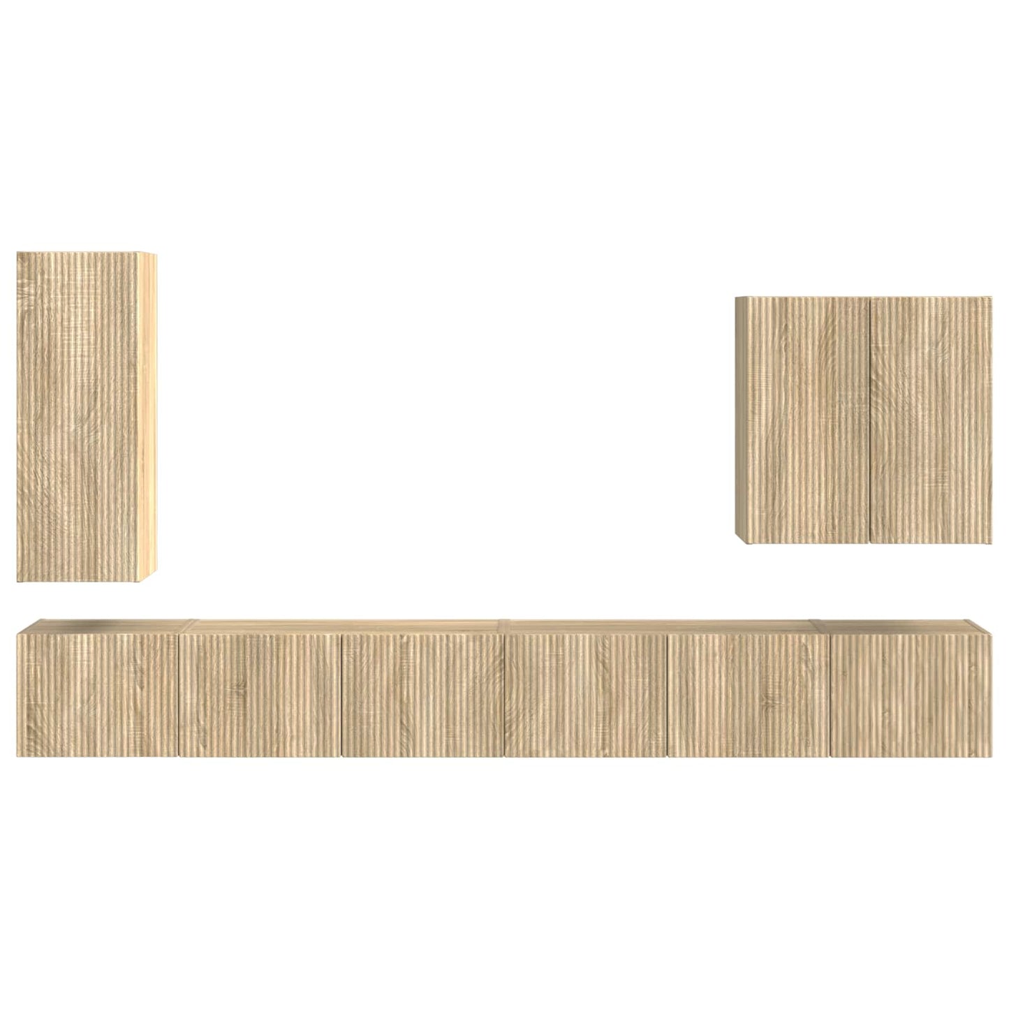 vidaXL Επιτοίχιο 6 pcs Δρύς Sonoma