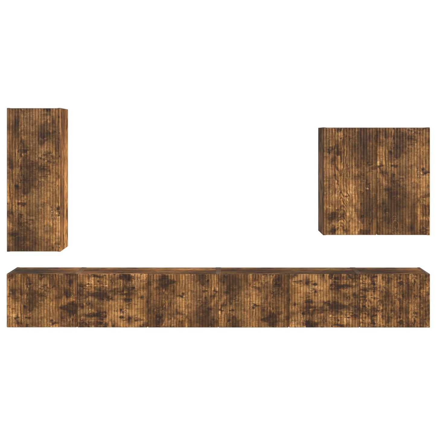 vidaXL Επιτοίχιο 6 pcs Καπνιστό Δρύς