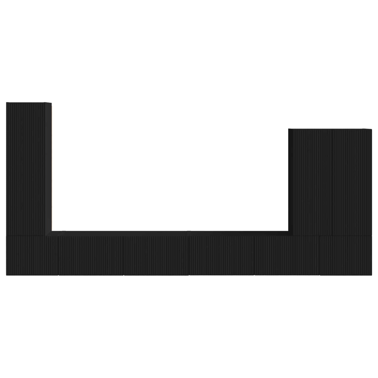 vidaXL Επιτοίχιο 6 pcs Μαύρο