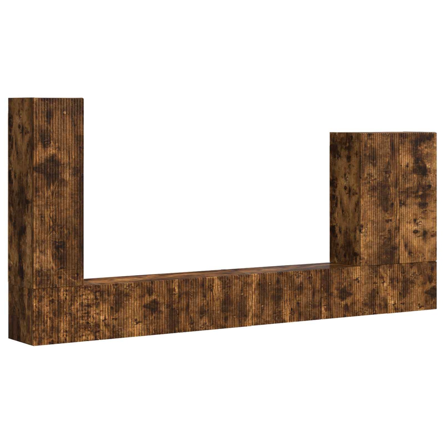 vidaXL Επιτοίχιο 6 pcs Καπνιστό Δρύς