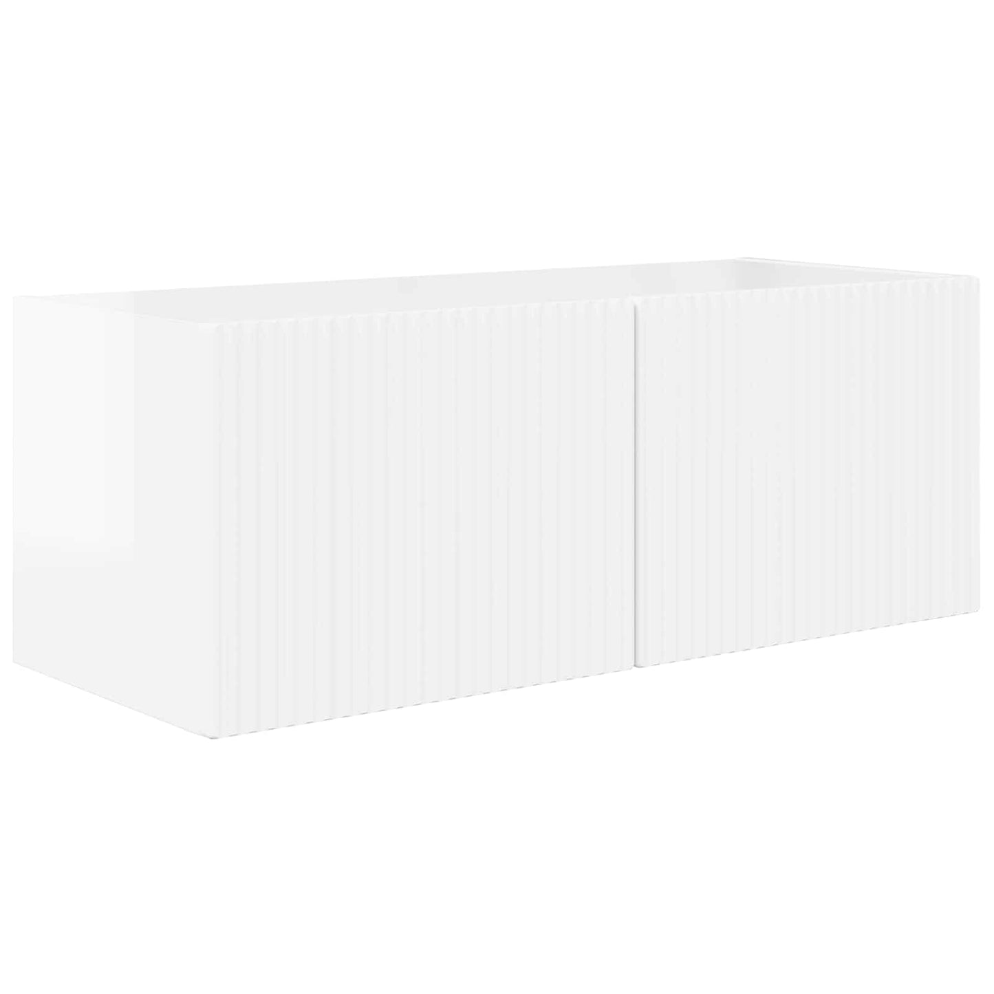 vidaXL Σετ επίπλου τηλεόρασης Επιτοίχιο 2 pcs Υψηλής γυαλάδας λευκό