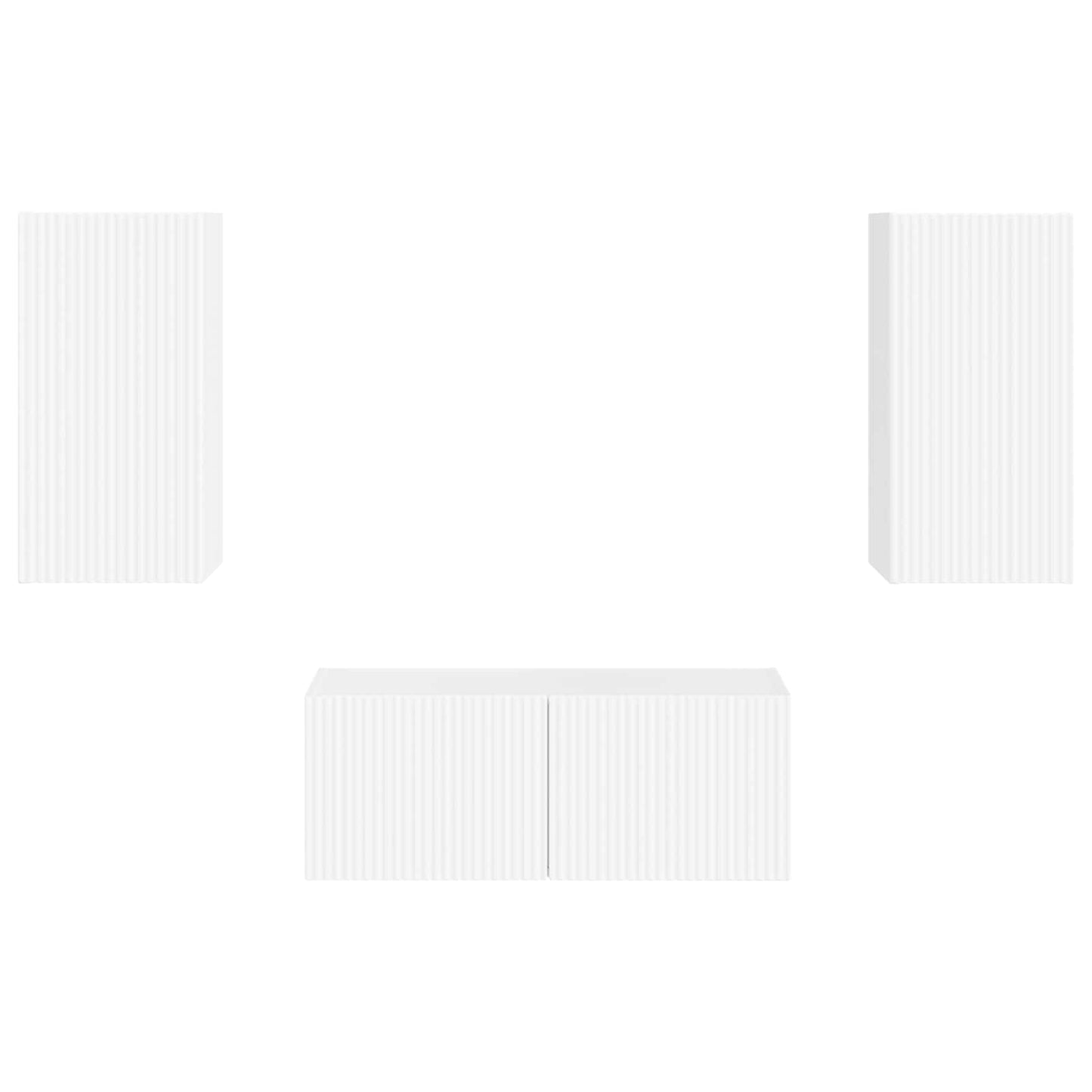 vidaXL Σετ επίπλου τηλεόρασης Επιτοίχιο 2 pcs Υψηλής γυαλάδας λευκό