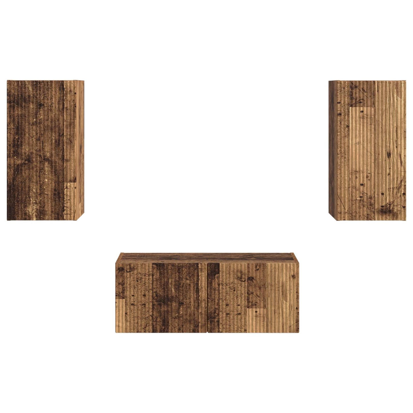 vidaXL Σετ επίπλου τηλεόρασης 2 pcs Παλιό ξύλο Επεξεργασμένο ξύλο