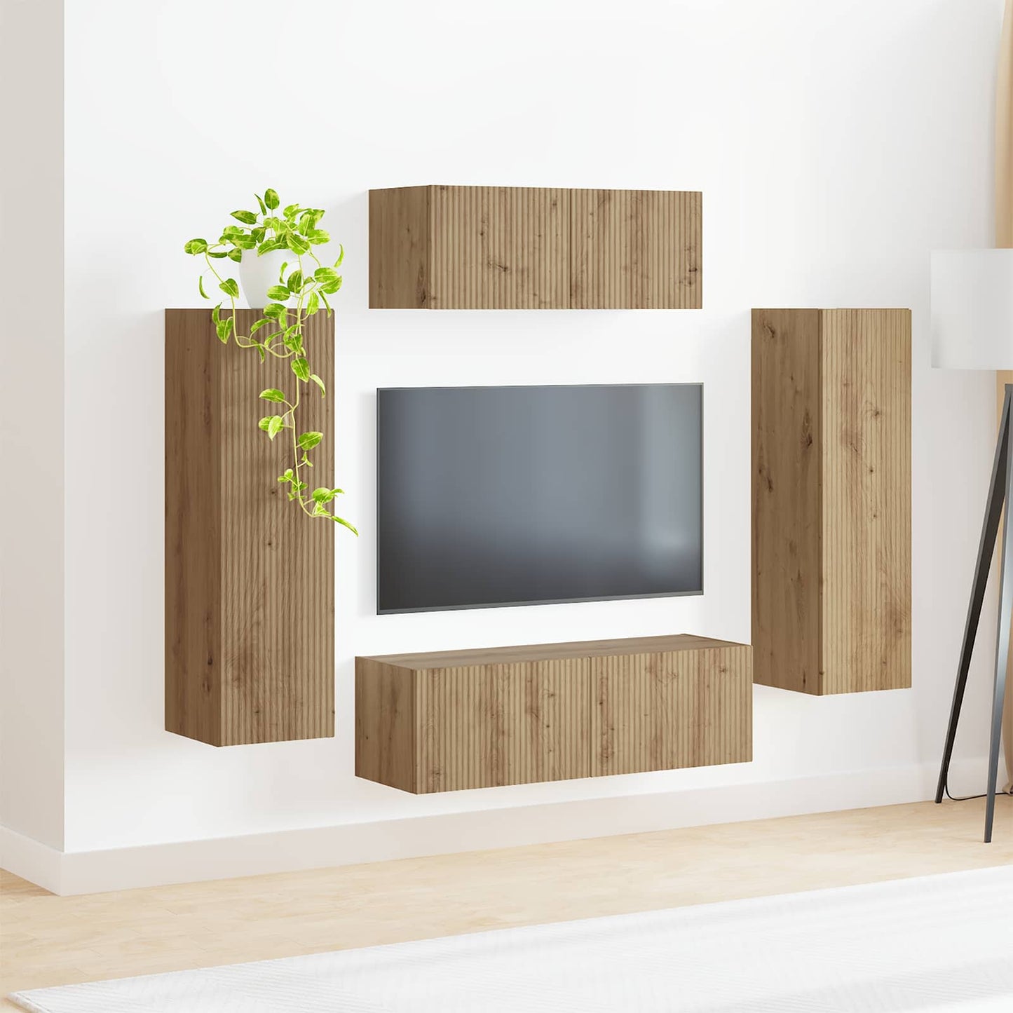 vidaXL Σετ επίπλου τηλεόρασης 3 pcs Artisan Oak Επεξεργασμένο ξύλο