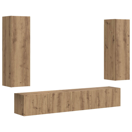 vidaXL Σετ επίπλου τηλεόρασης 3 pcs Artisan Oak Επεξεργασμένο ξύλο