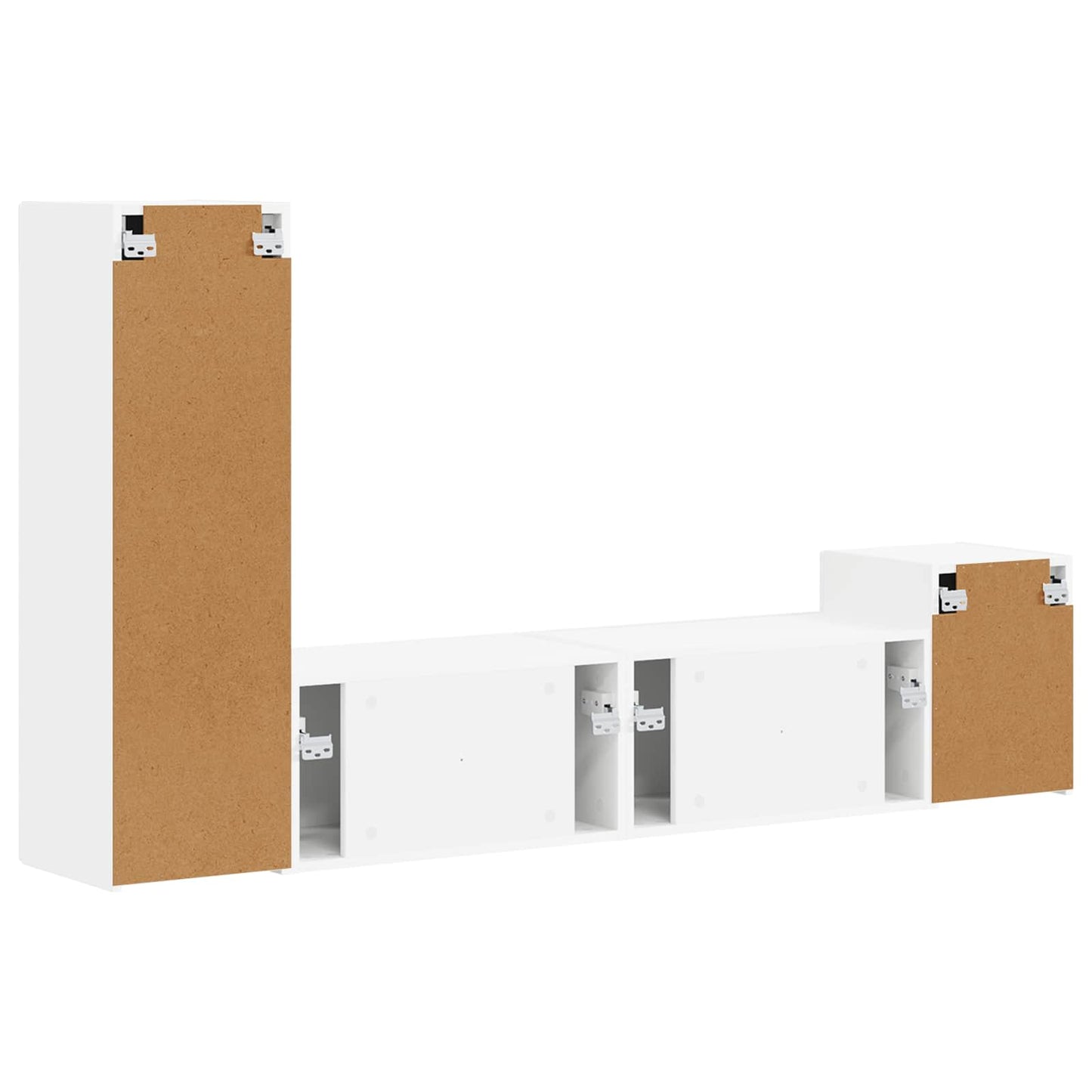 vidaXL Σετ επίπλου τηλεόρασης Επιτοίχιο 4 pcs Λευκό Επεξεργασμένο ξύλο