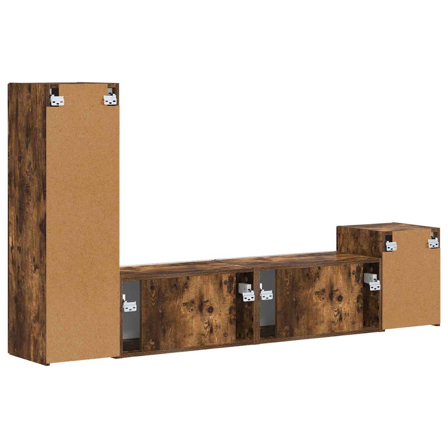 vidaXL Σετ επίπλου τηλεόρασης 4 pcs Καπνιστό Δρύς Επεξεργασμένο ξύλο