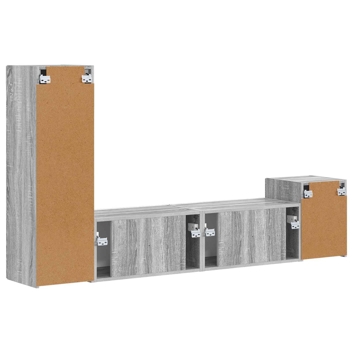 vidaXL Σετ επίπλου τηλεόρασης 4 pcs Γκρίζο Σονομα Επεξεργασμένο ξύλο