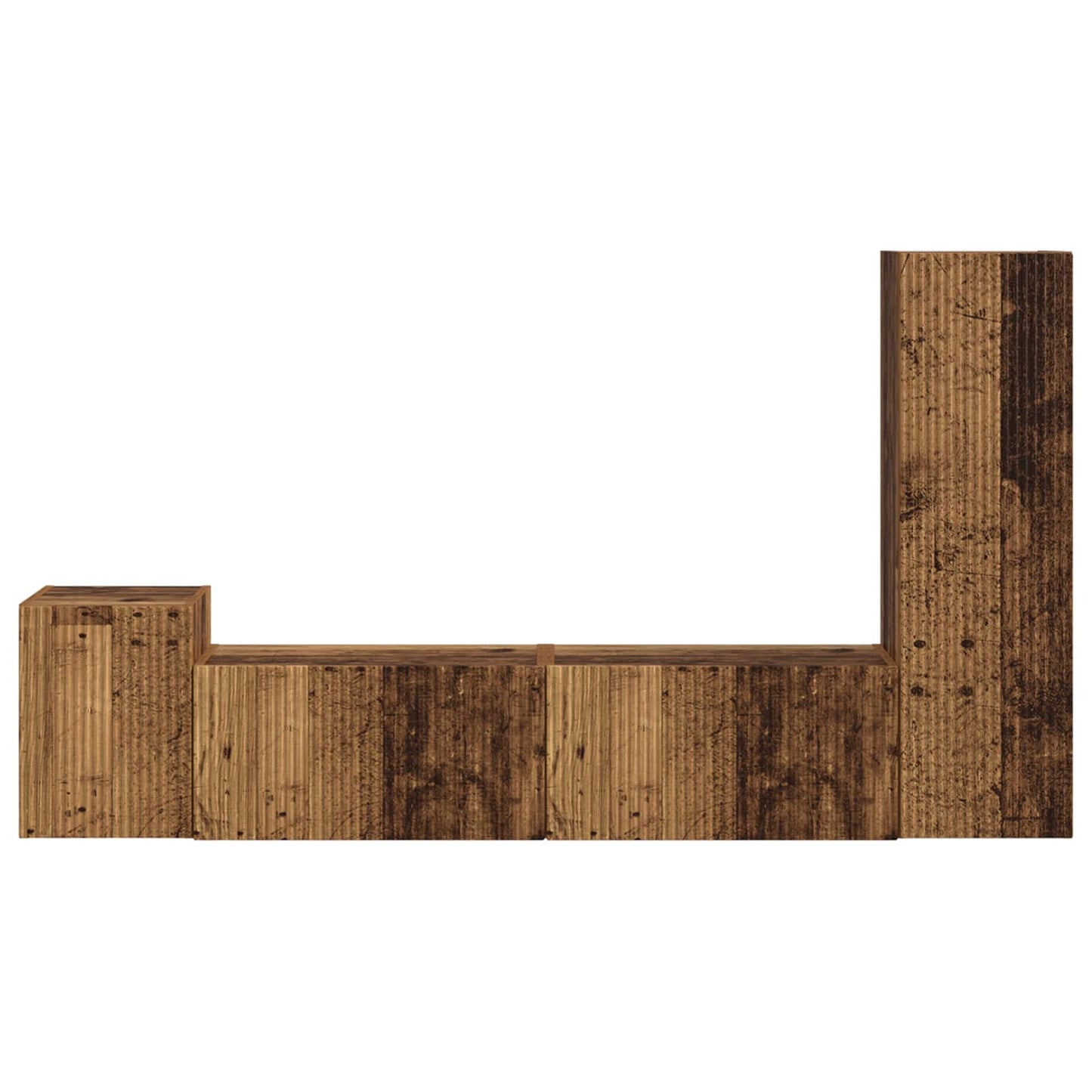 vidaXL Σετ επίπλου τηλεόρασης 4 pcs Παλιό ξύλο Επεξεργασμένο ξύλο